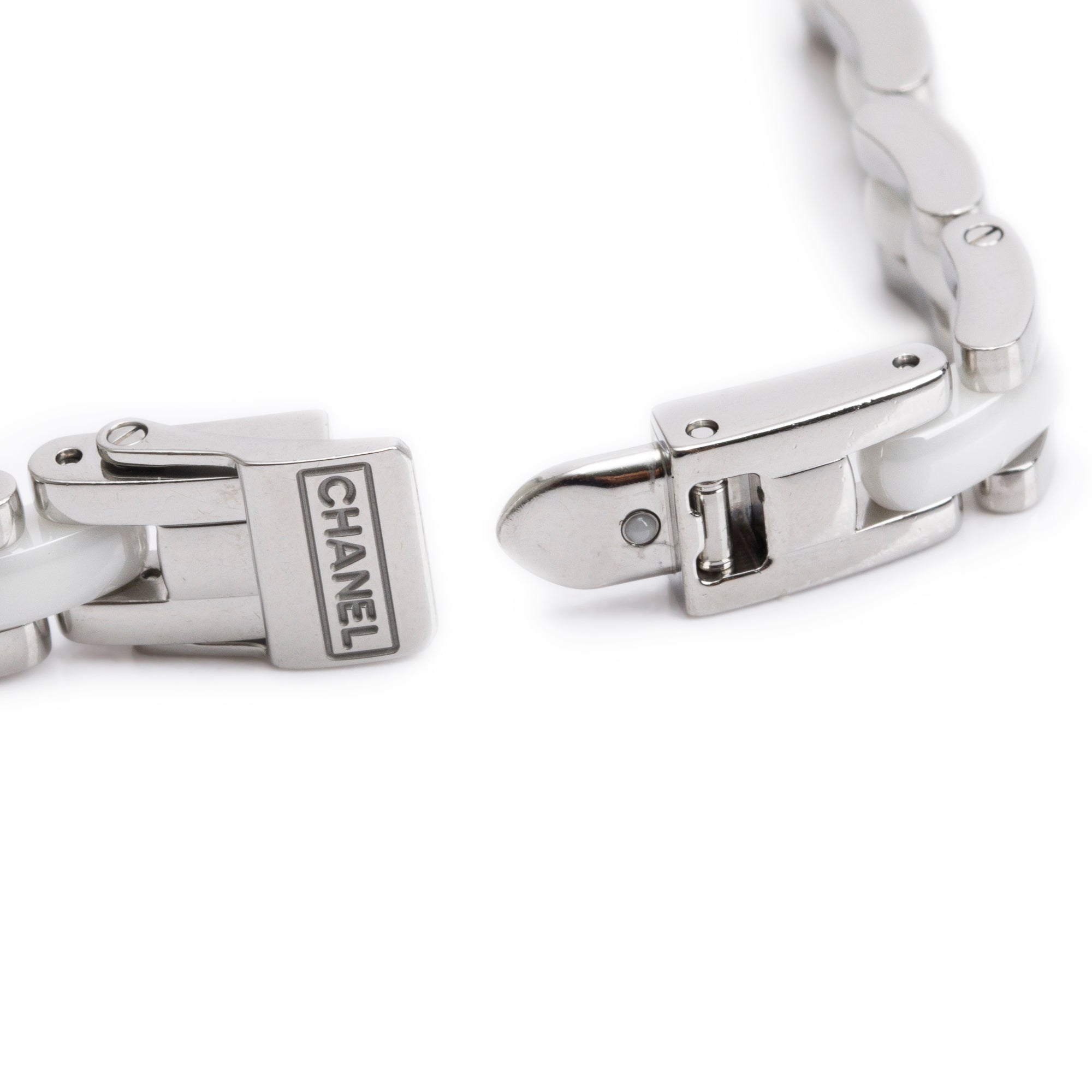 Chanel Stainless Steel White Ceramic Diamond Bezel Premiere Mini Watch