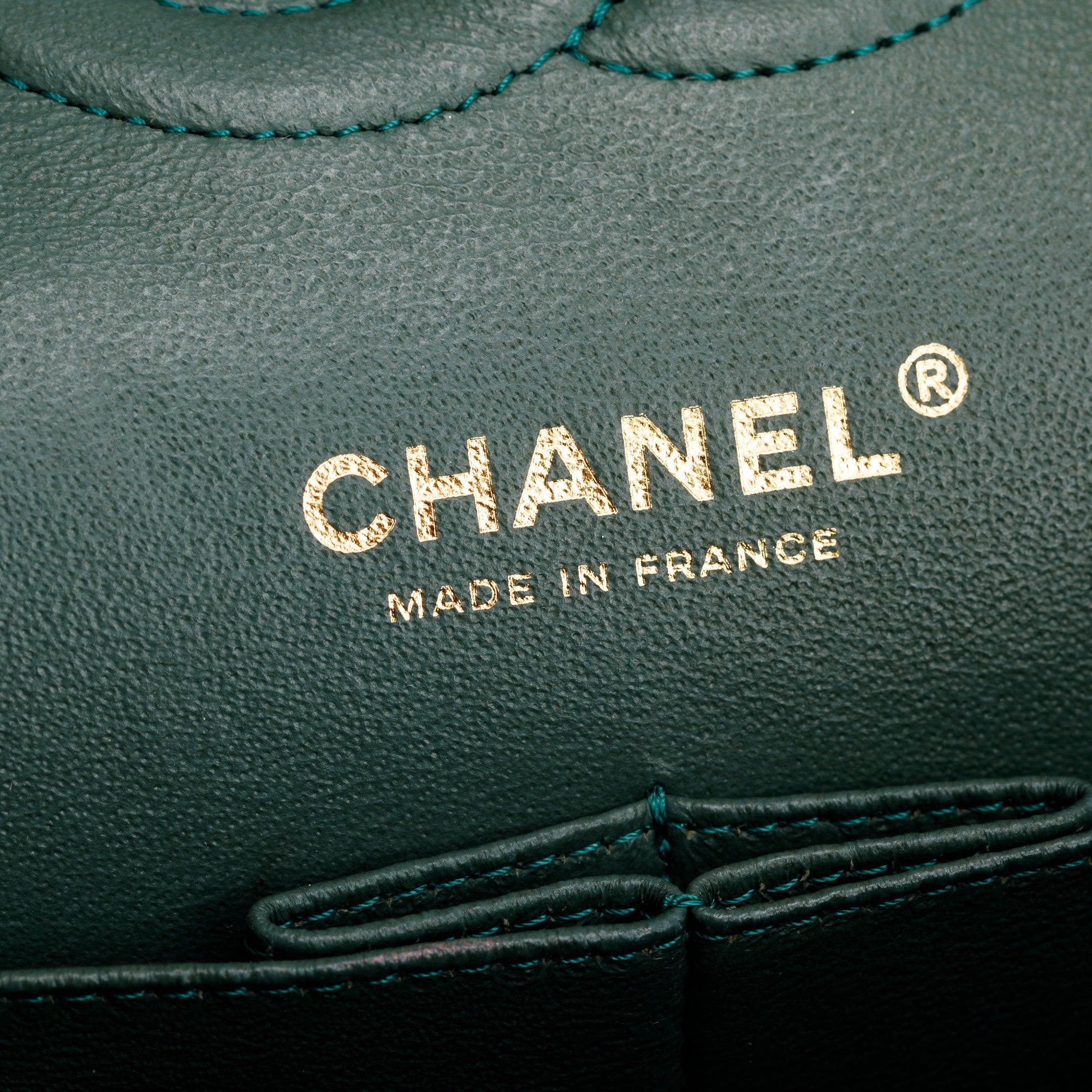 Chanel Teal Quilted Caviar Leather Classic Medium Double Flap Bag w/ Box & Authenticity Card