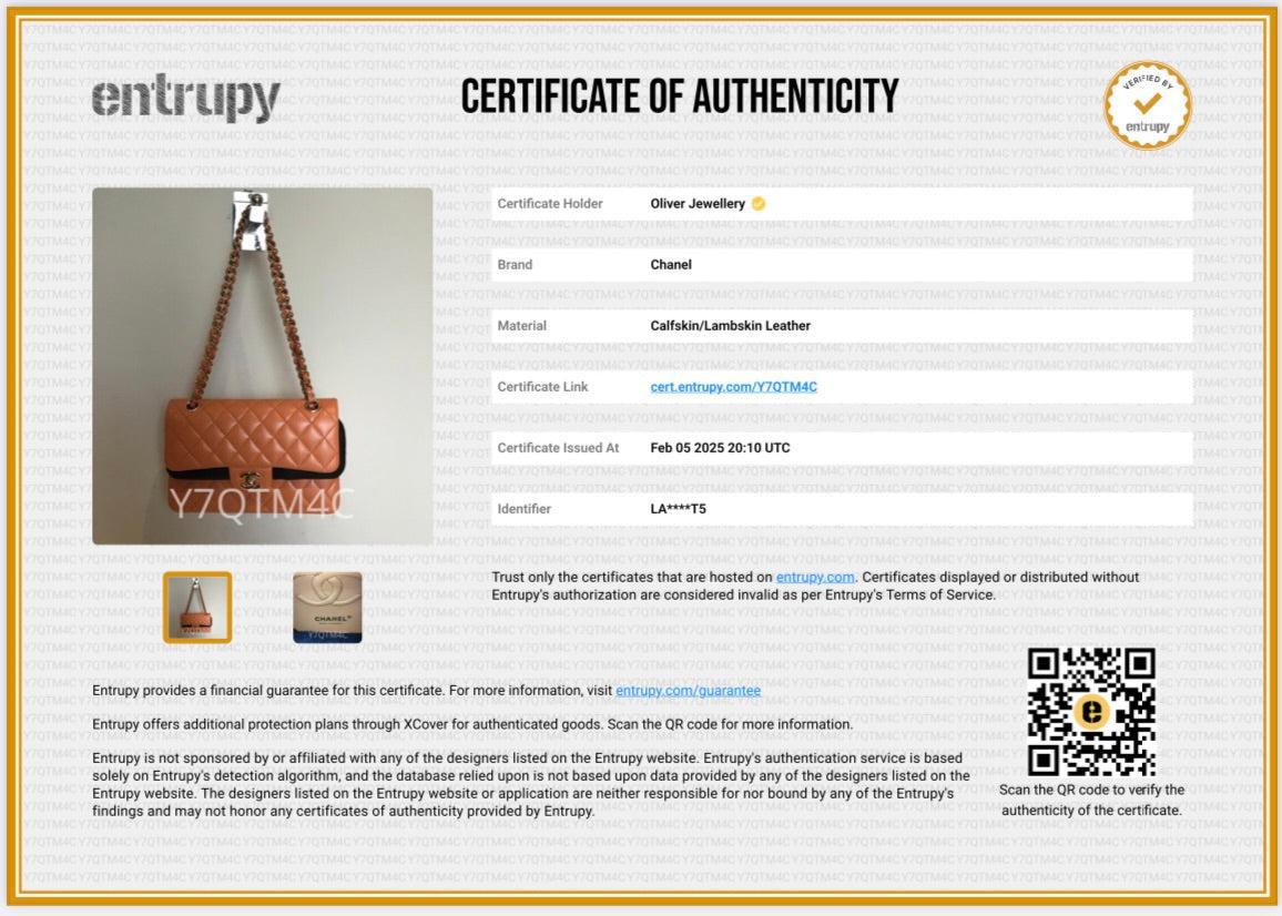 Chanel Terracotta Quilted Lambskin Leather Classic Small Double Flap Bag w/ Box