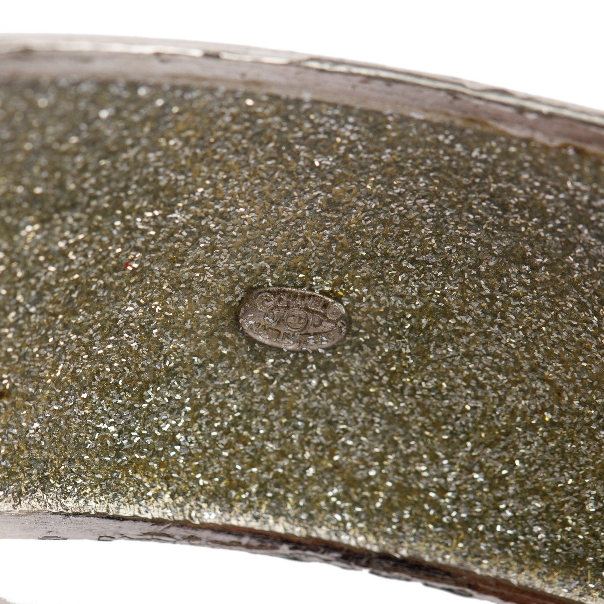 Chanel Textured Logo Bangle