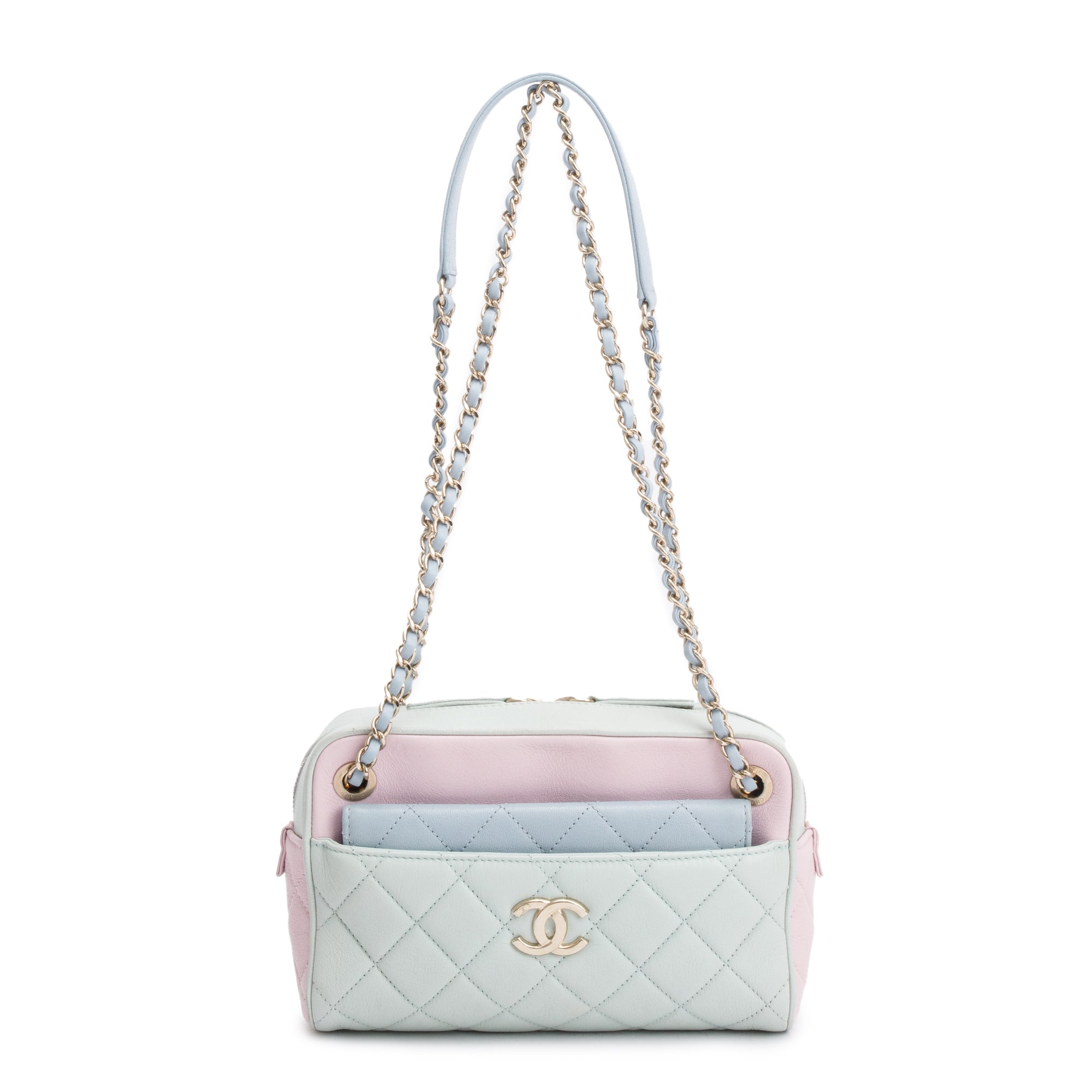 Chanel Tricolour Quilted Calfskin Leather In & Out Camera Bag w/ Insert
