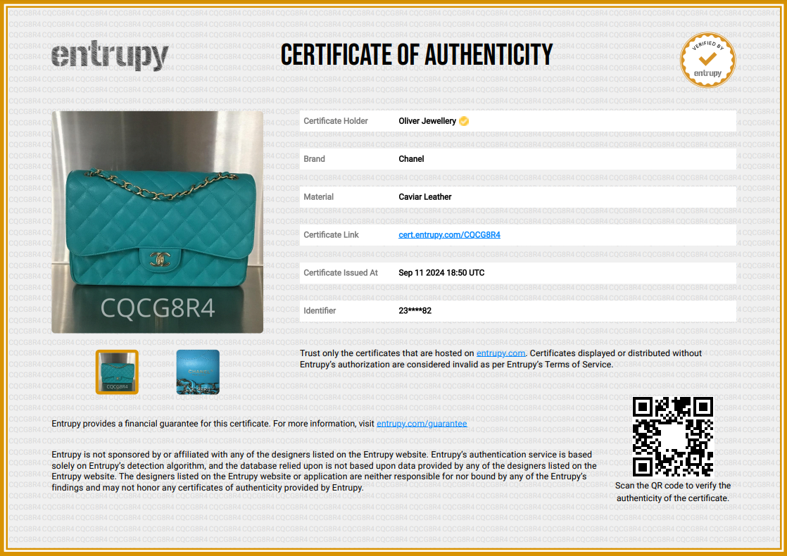 Chanel Turquoise Caviar Leather Classic Jumbo Double Flap Bag w/ Box