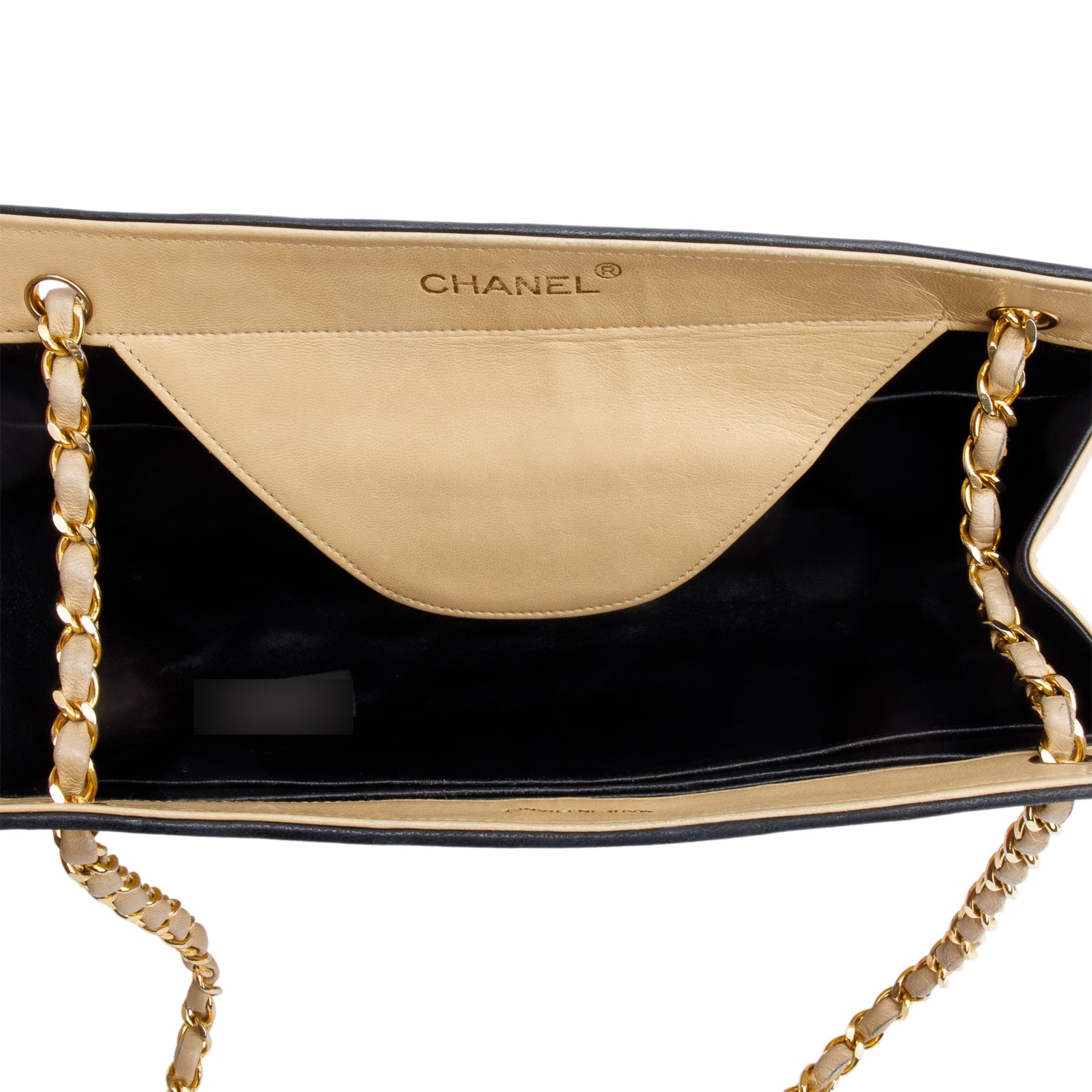 Chanel Vintage Beige Quilted CC Shoulder Bag