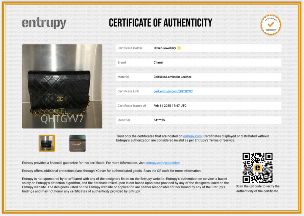 Chanel Vintage Black Calfskin Leather Medium Square CC Flap Bag w/ Box