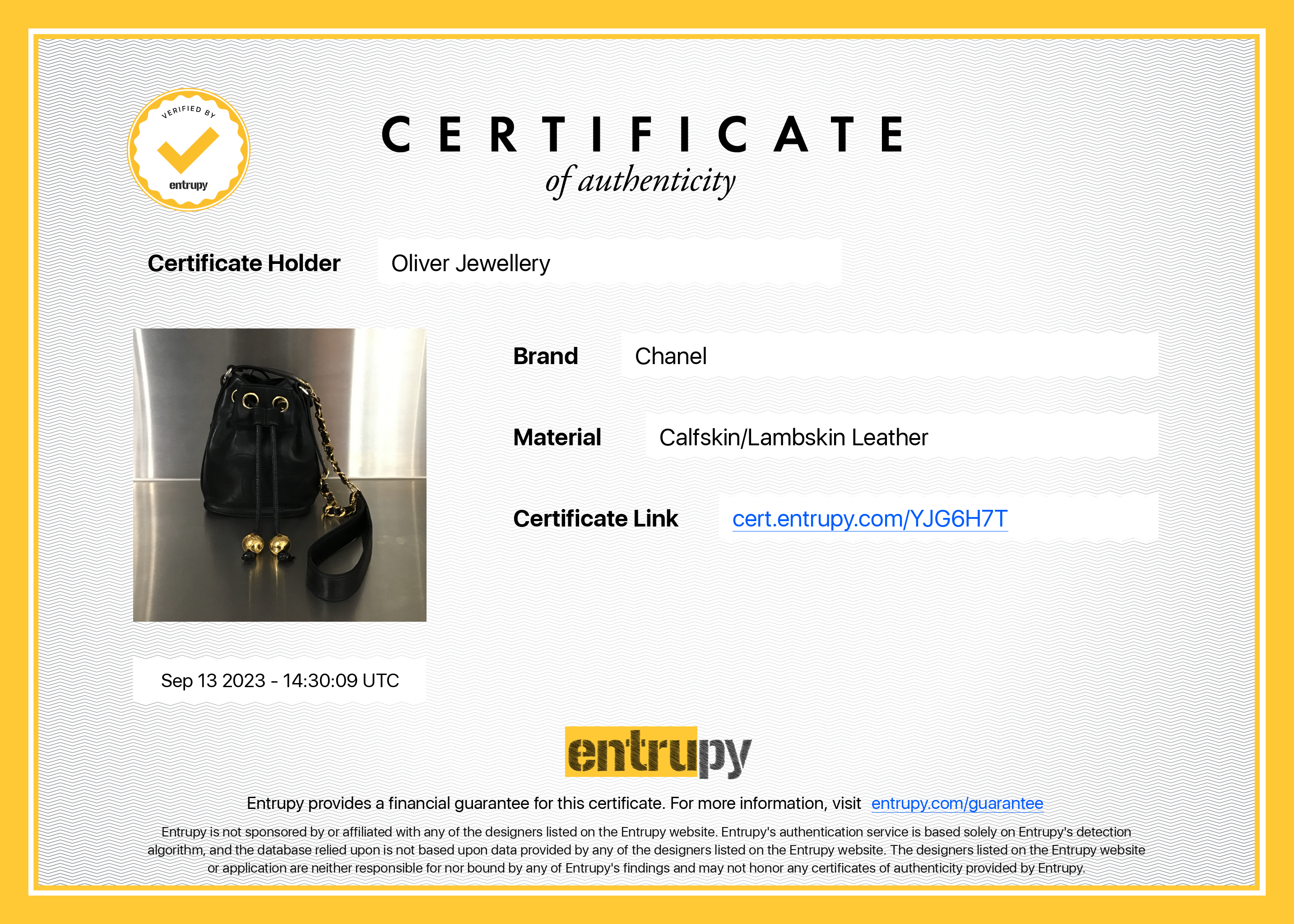 Chanel Vintage Black Calfskin Mini Bucket Bag w/ Pouch