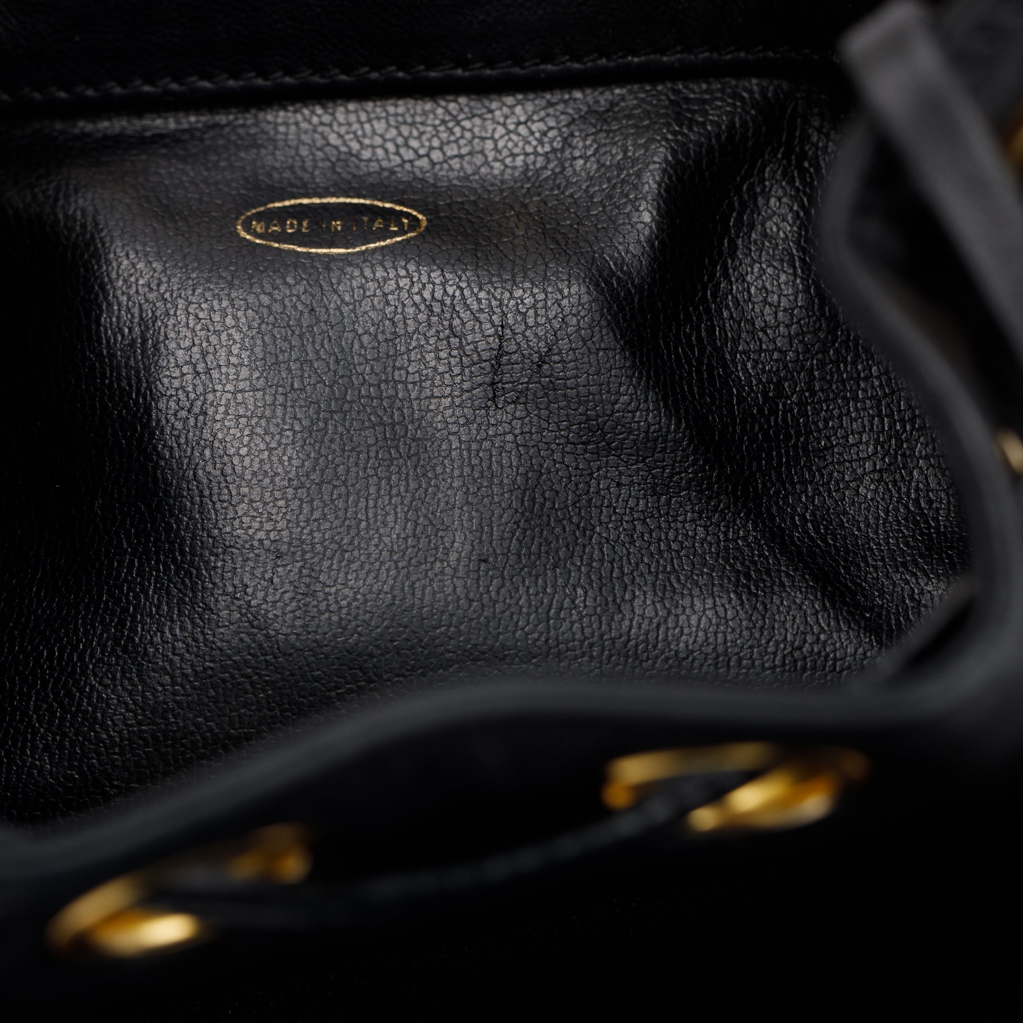 Chanel Vintage Black Calfskin Mini Bucket Bag w/ Pouch