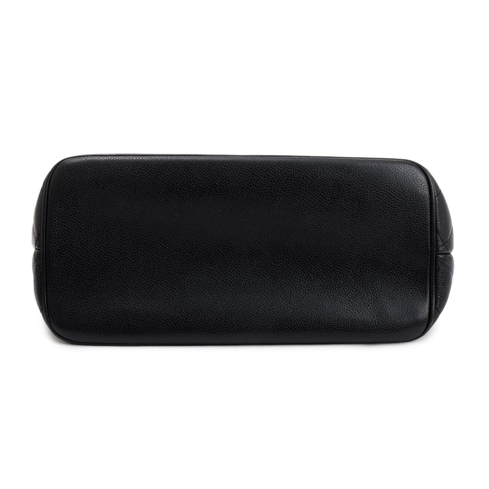 Chanel Vintage Black Caviar Leather Medallion Tote