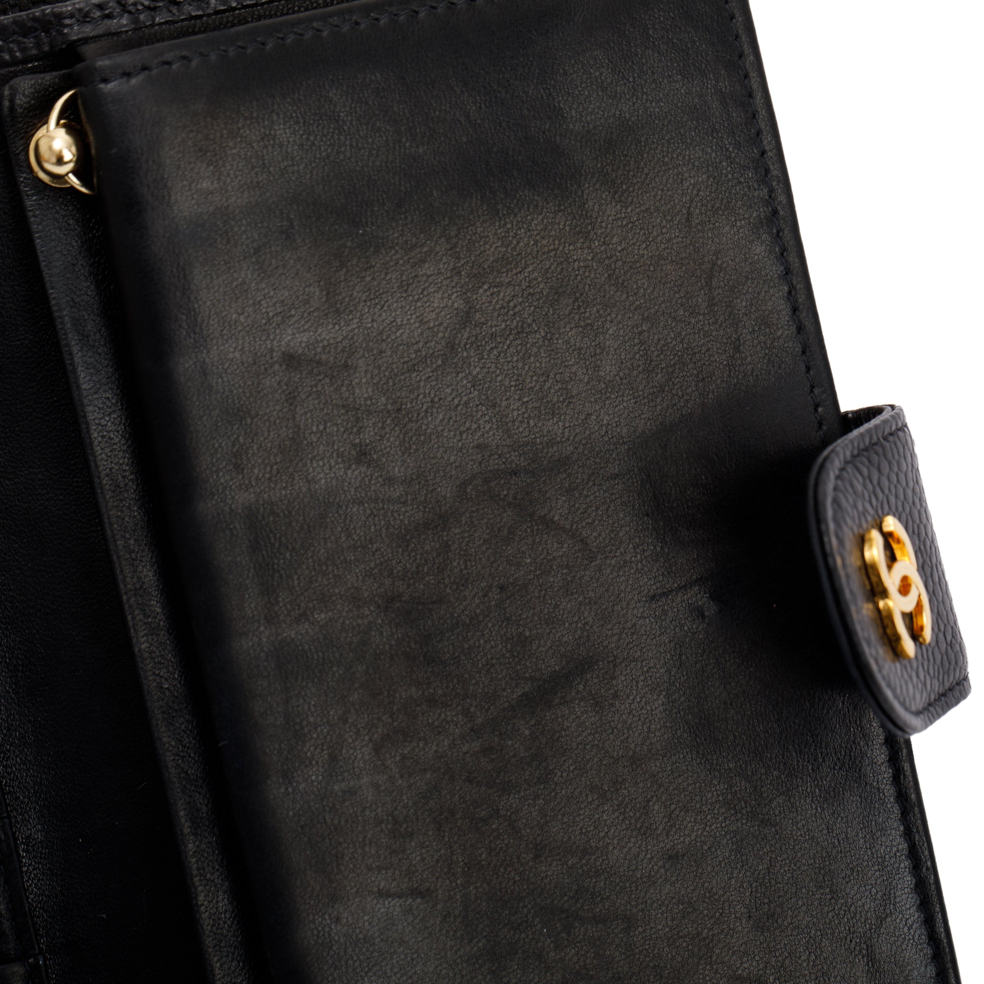 Chanel Vintage Black Caviar Long French Wallet w/ Box