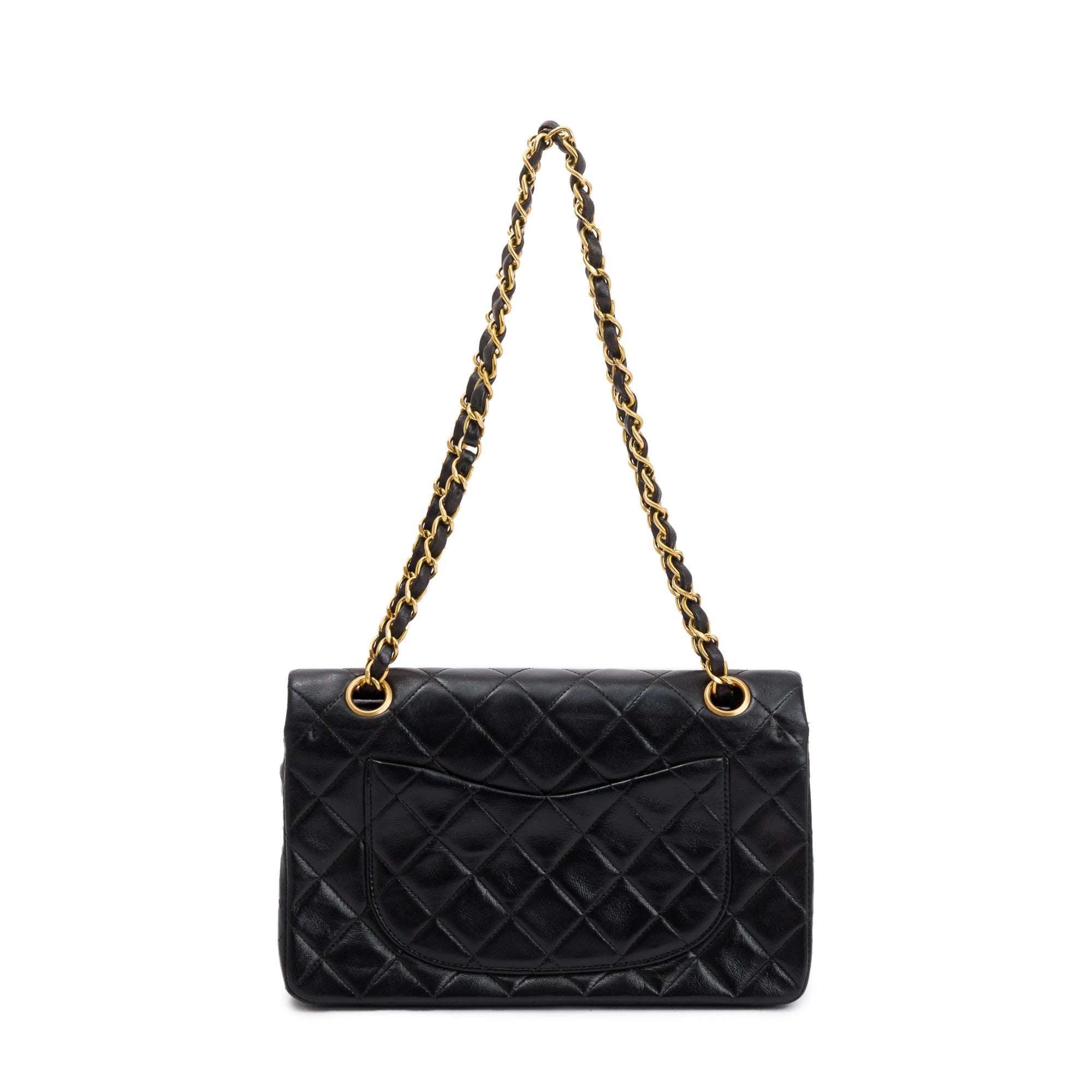 Chanel Vintage Black Lambskin Classic Small Double Flap Bag