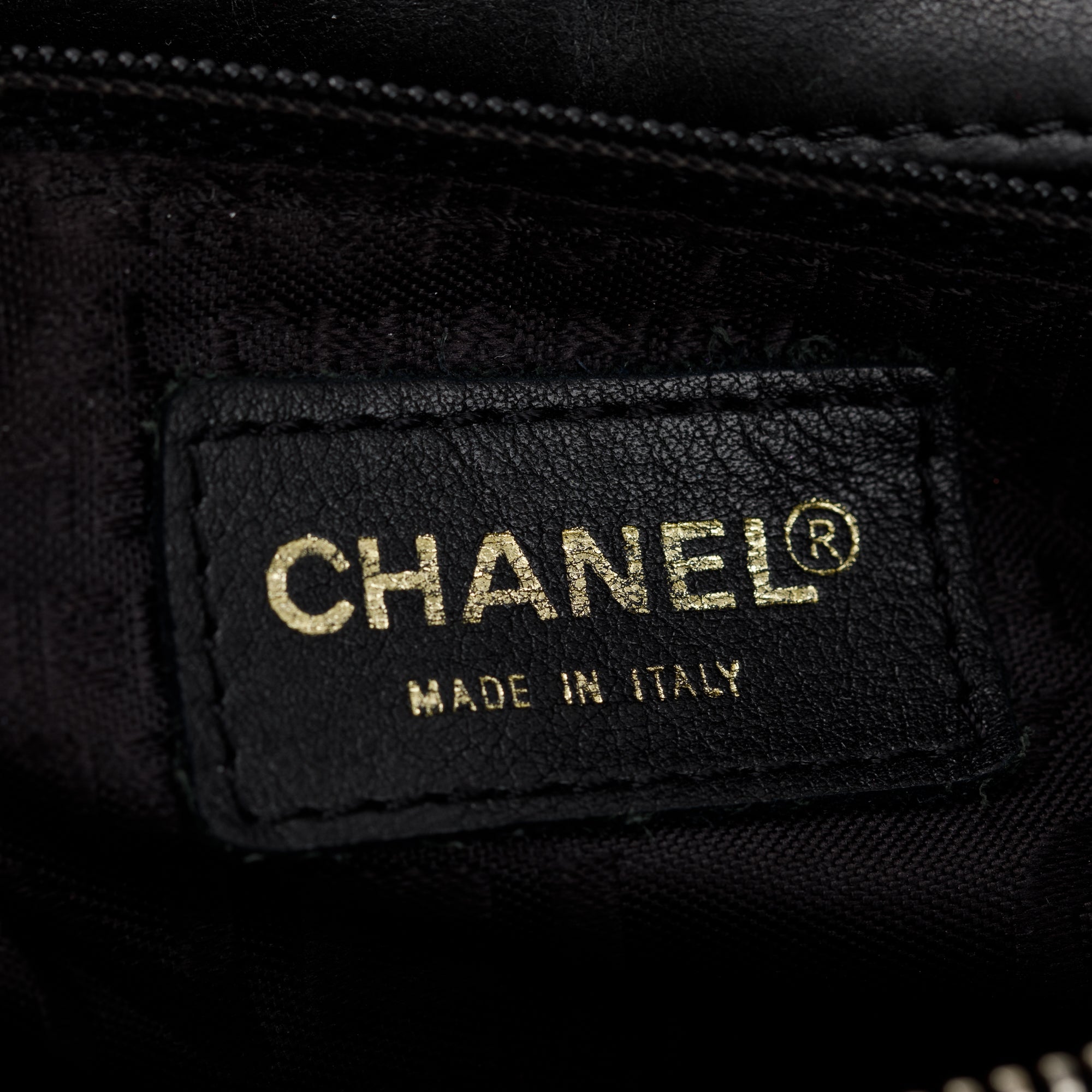 Chanel Vintage Black Lambskin Leather Chocolate Bar Barrel Bag