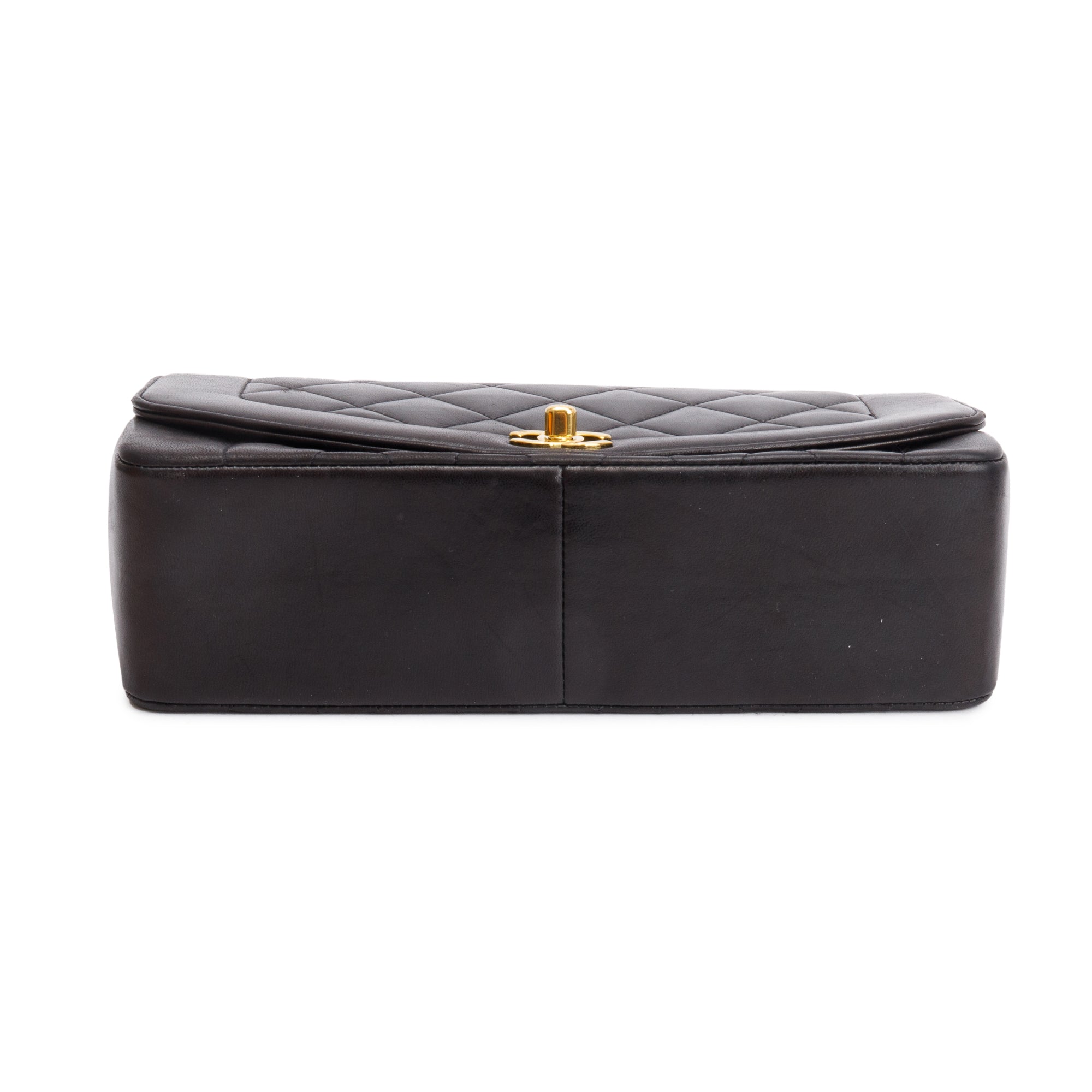 Chanel Vintage Black Lambskin Leather Medium Diana Flap Bag w/ Box & Authenticity Cart