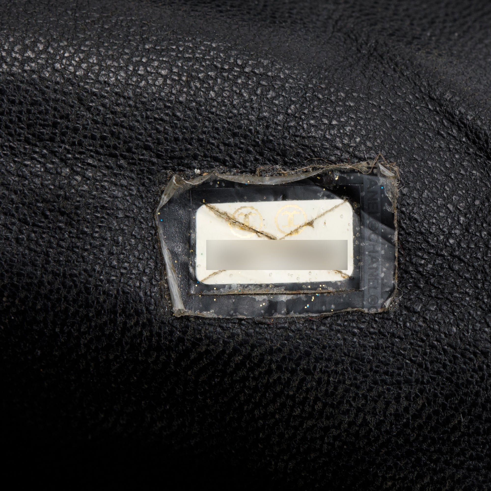 Chanel Vintage Black Quilted Caviar Leather Large Logo Bowler Bag