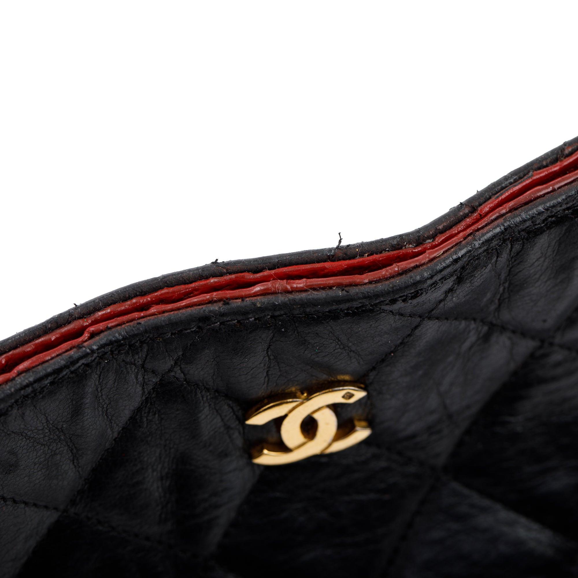 Chanel Vintage Black Quilted Lambskin Leather CC Shopping Tote
