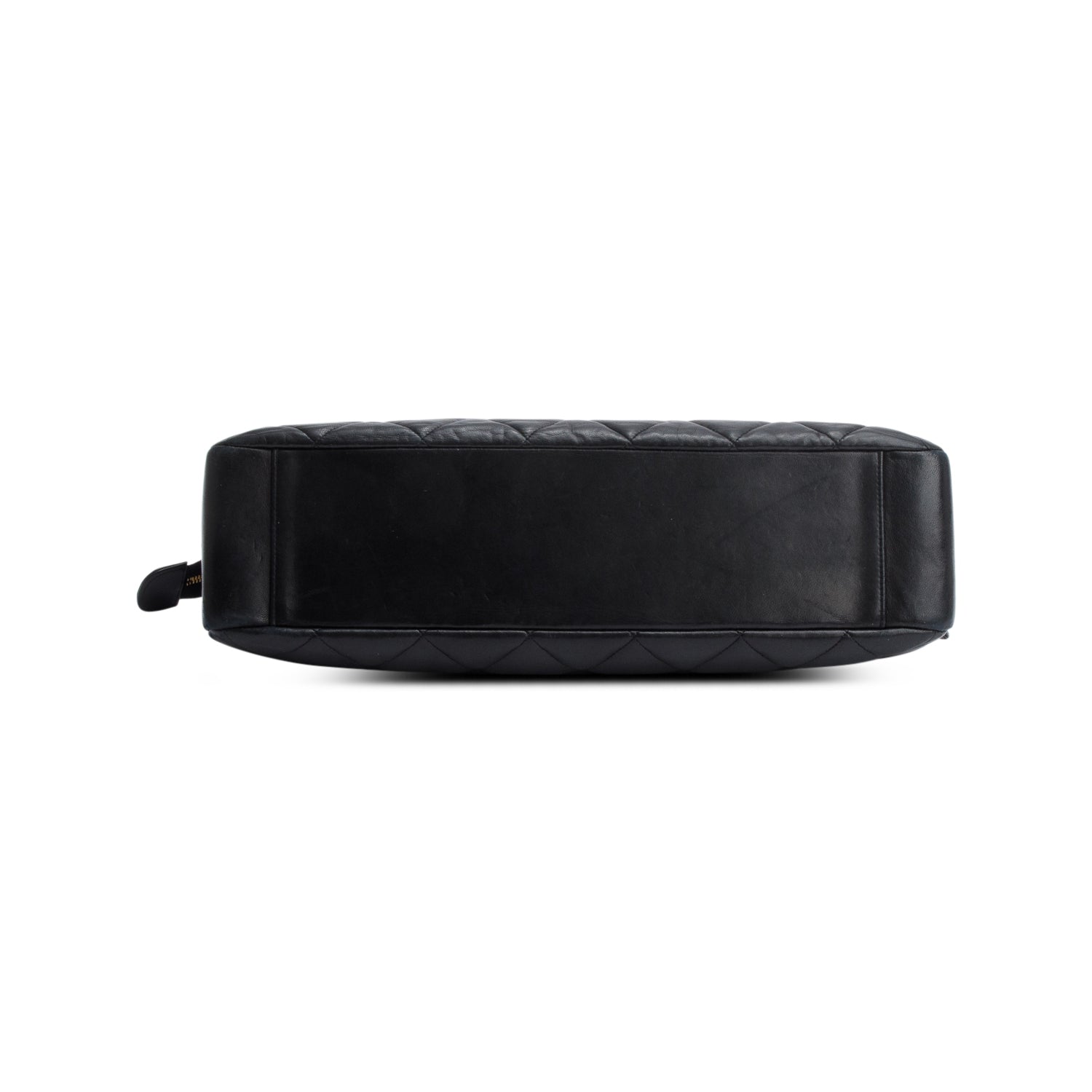 Chanel Vintage Black Quilted Lambskin Leather CC Shoulder Bag