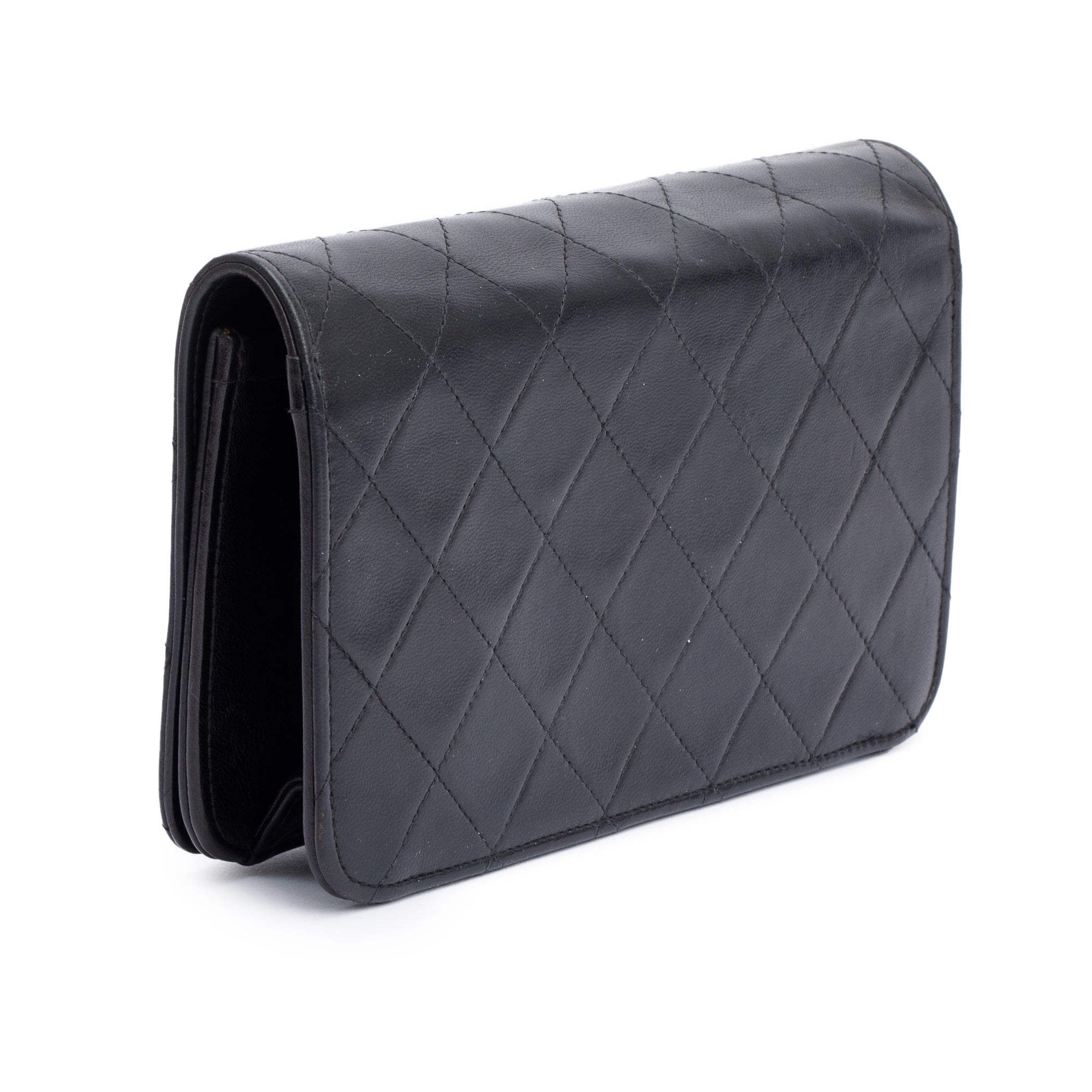 Chanel Vintage Black Quilted Lambskin Leather Mini CC Full Flap Bag