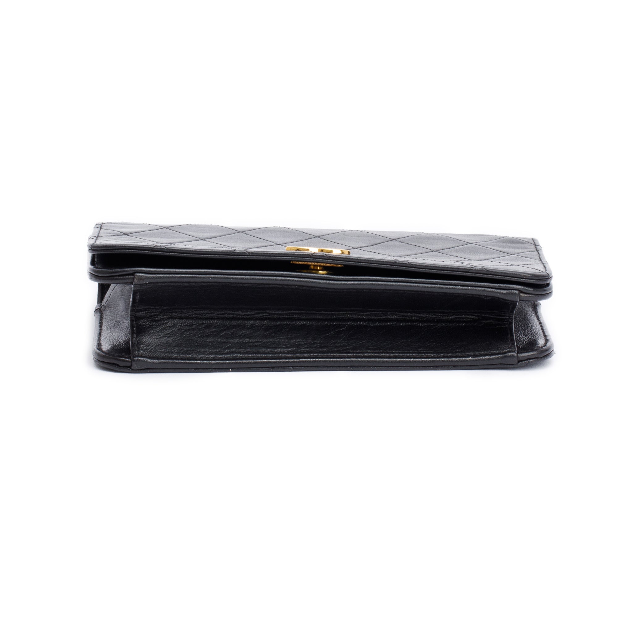 Chanel Vintage Black Quilted Lambskin Leather Mini CC Full Flap Bag