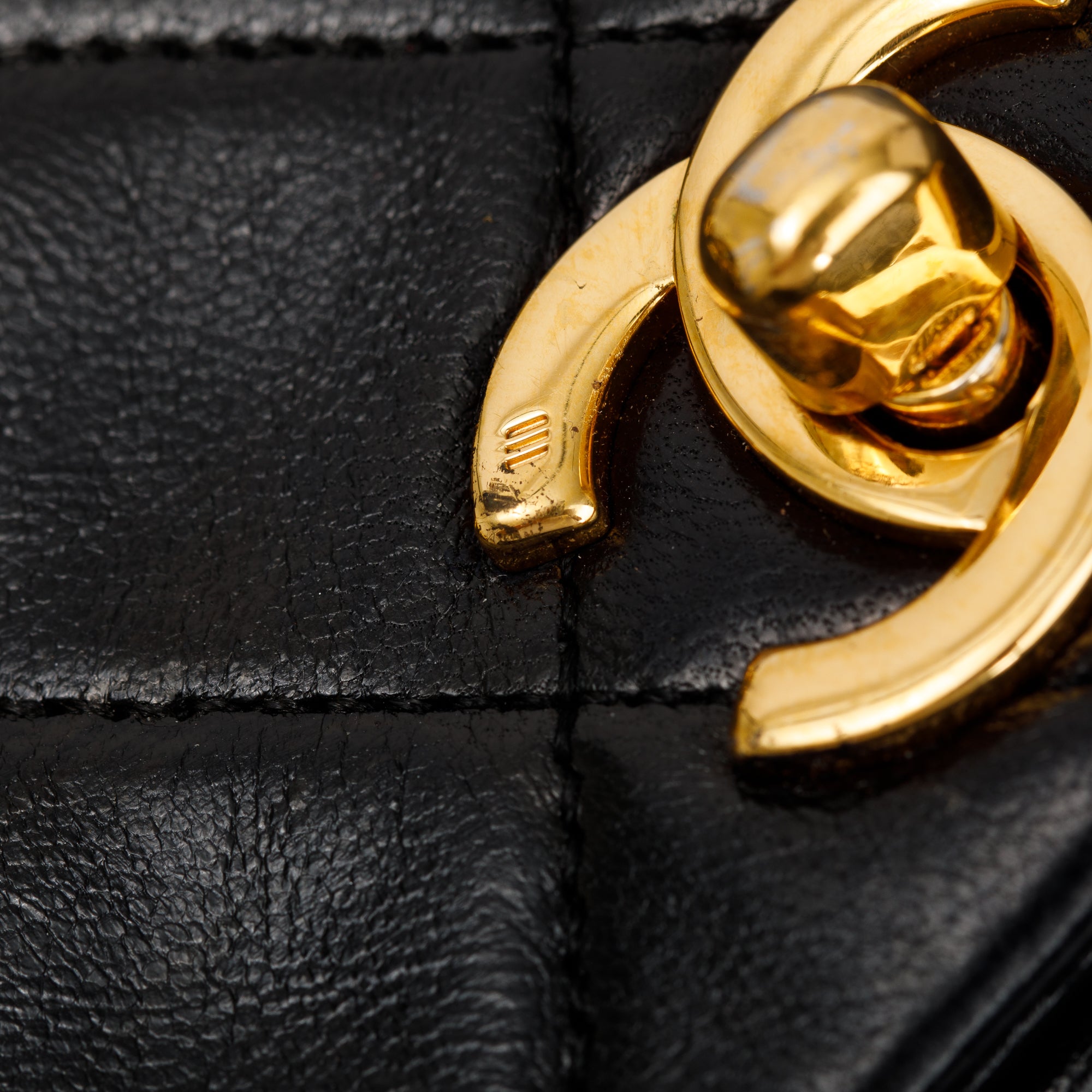 Chanel Vintage Black Quilted Lambskin Leather Small Single Flap Bag