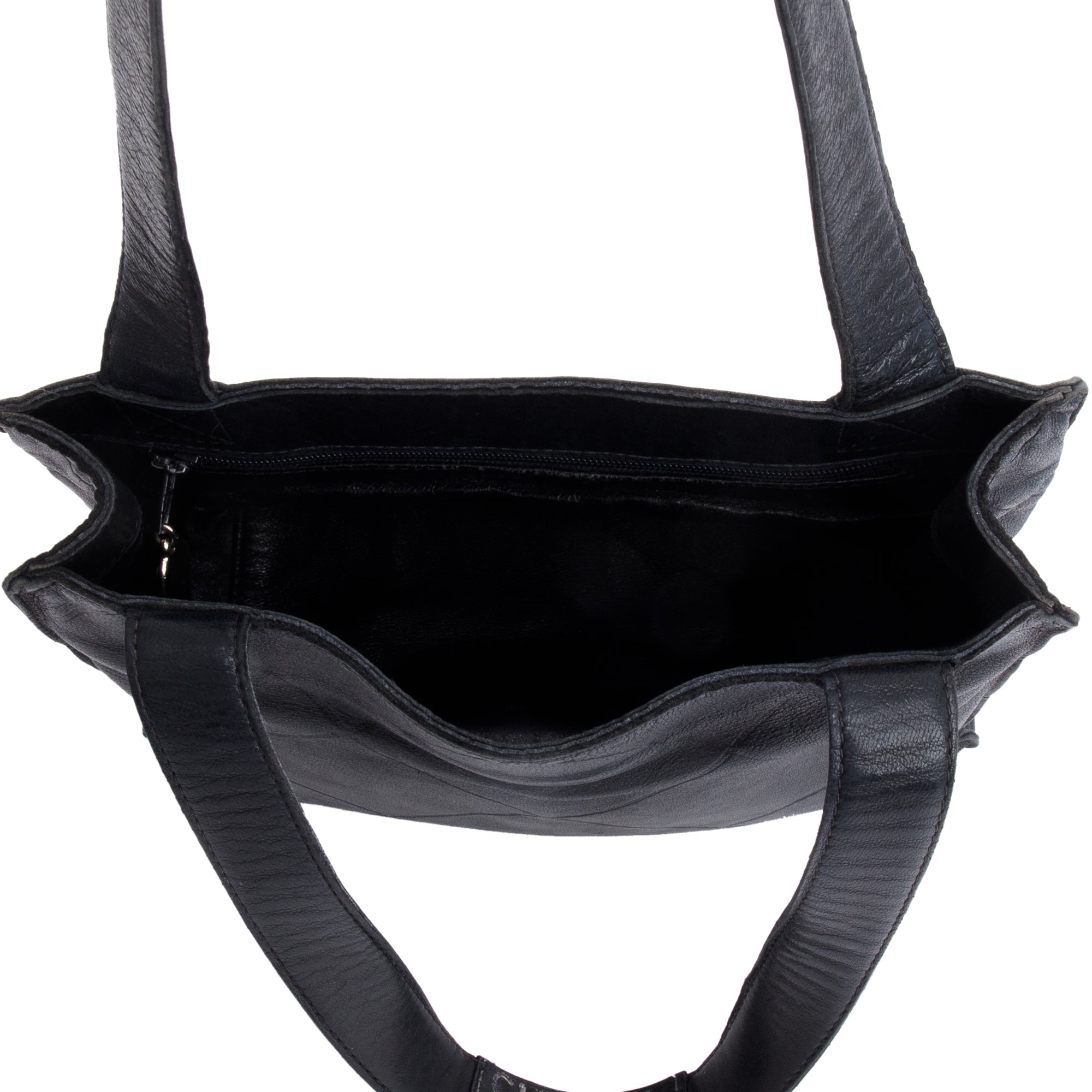 Chanel Vintage Black Quilted Lambskin Leather Tag Mini Tote Bag