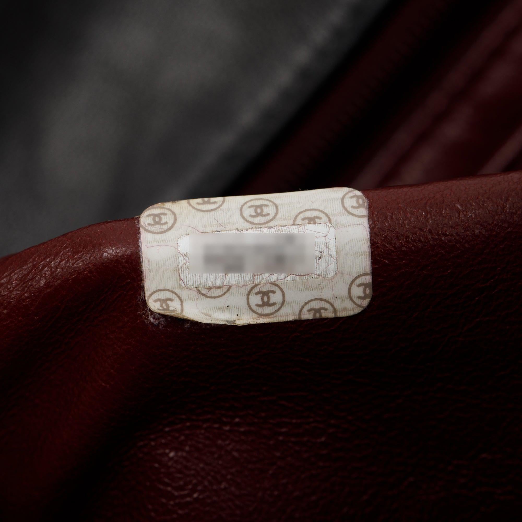 Chanel Vintage Black Quilted Lambskin Leather Vintage CC ID Bracelet Handle Bag