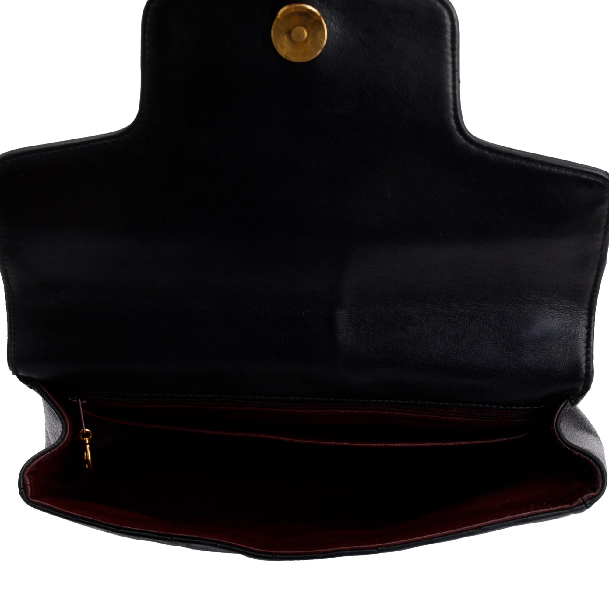 Chanel Vintage Black Quilted Lambskin Leather Vintage CC ID Bracelet Handle Bag