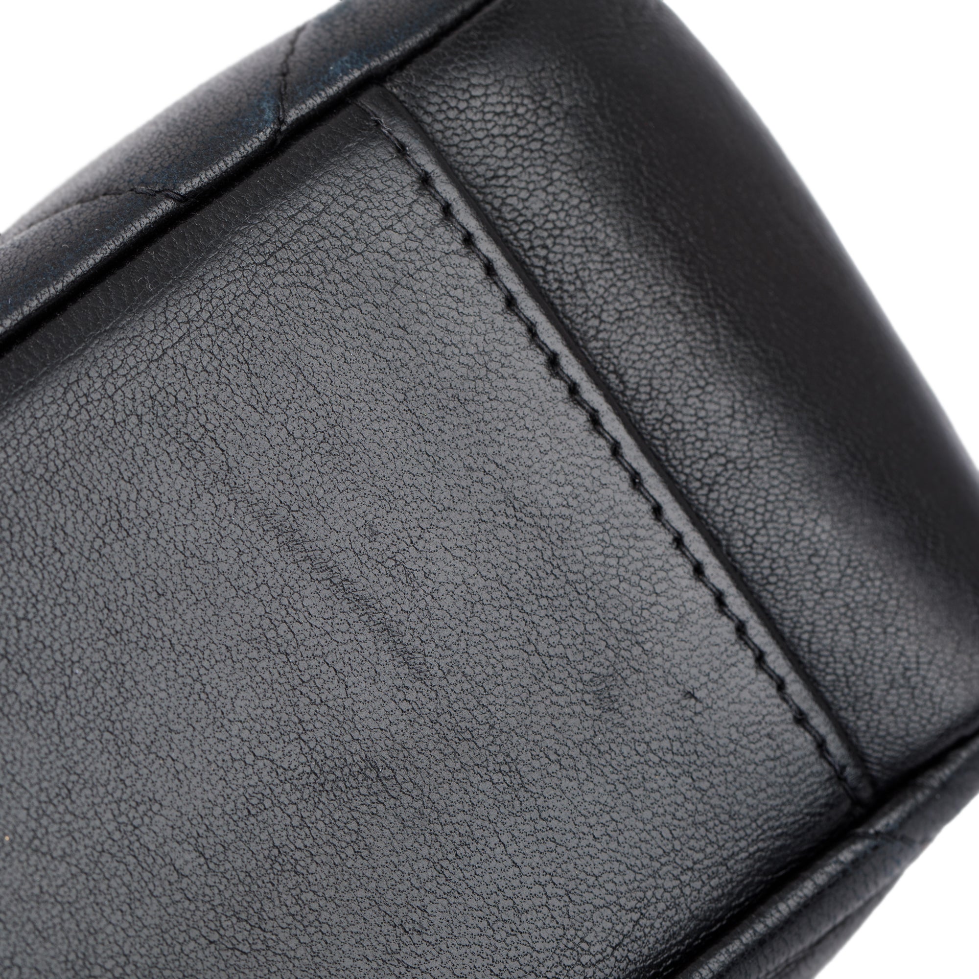 Chanel Vintage Black Quilted Lambskin Leather Vintage CC ID Bracelet Handle Bag