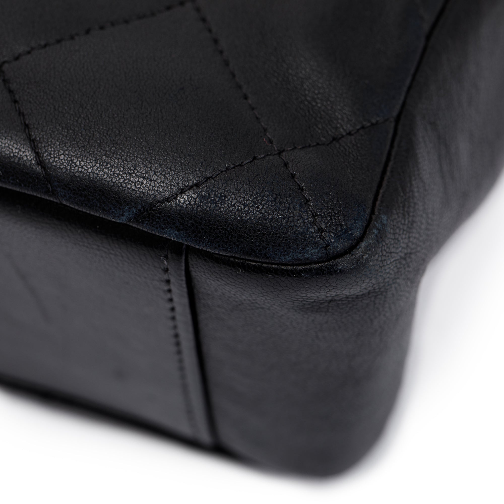 Chanel Vintage Black Quilted Lambskin Leather Vintage CC ID Bracelet Handle Bag