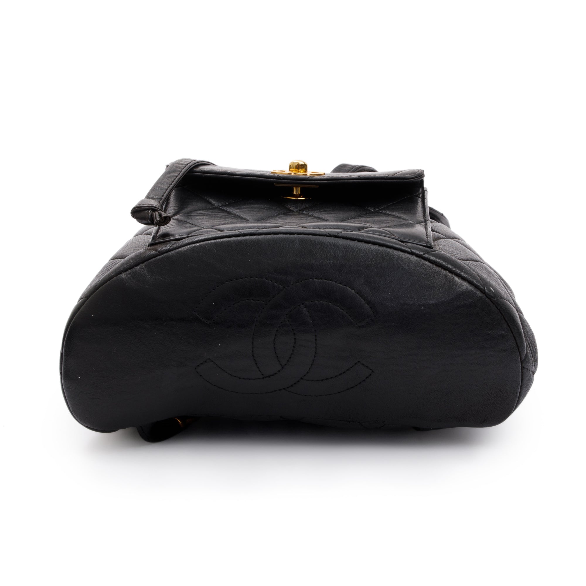 Chanel Vintage Black Quilted Lambskin Mini Duma Backpack