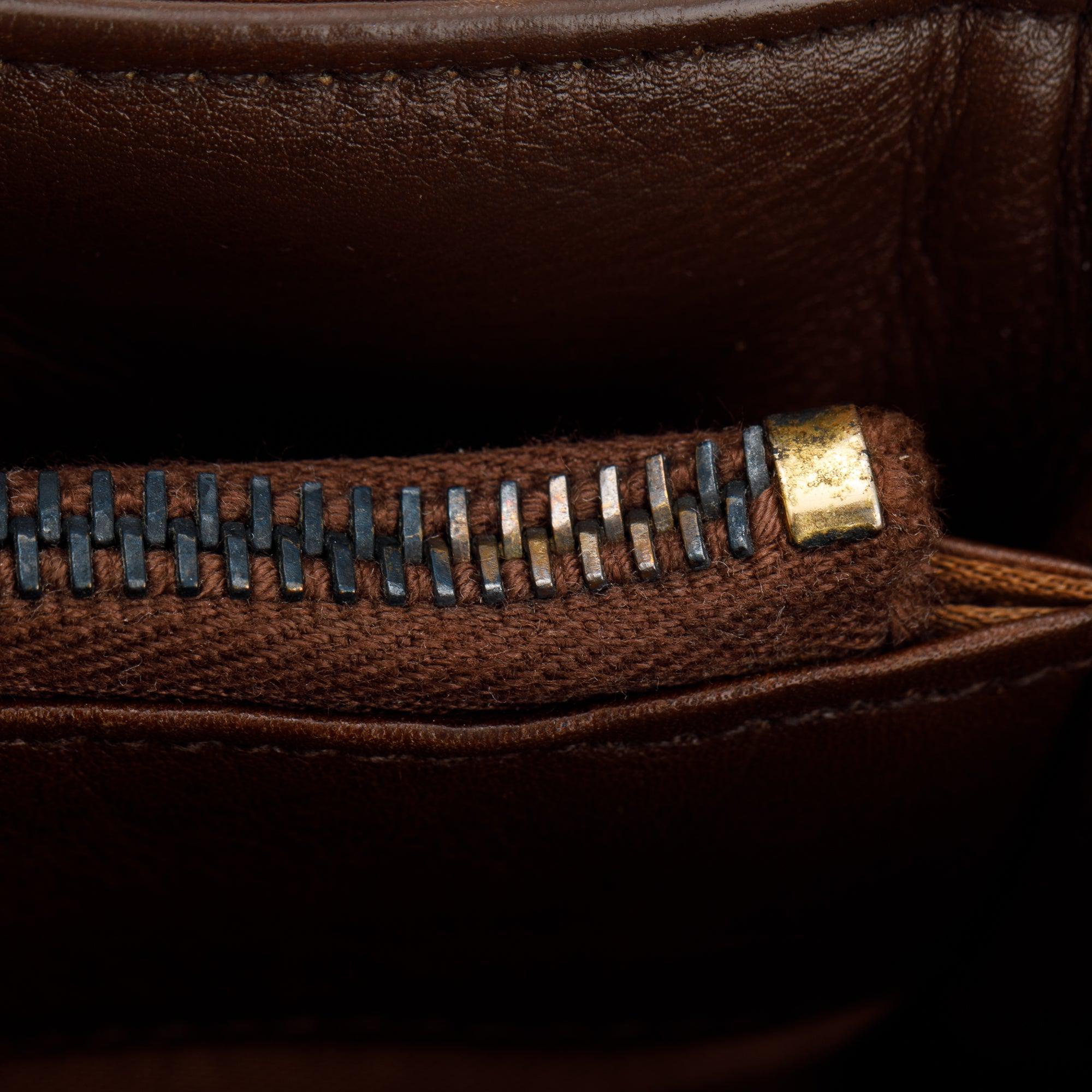 Chanel Vintage Brown Quilted Lambskin Leather Tote