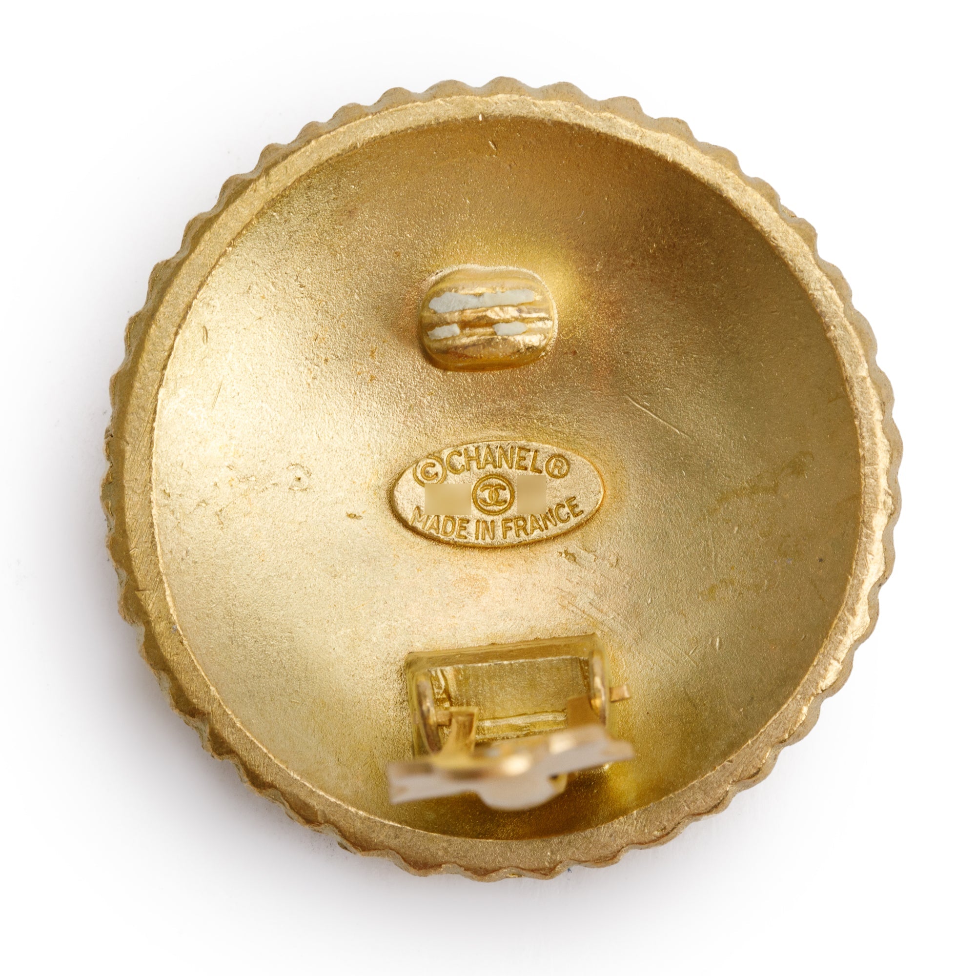 Chanel Vintage Gold Plated Coco Chanel Clip-On Earrings