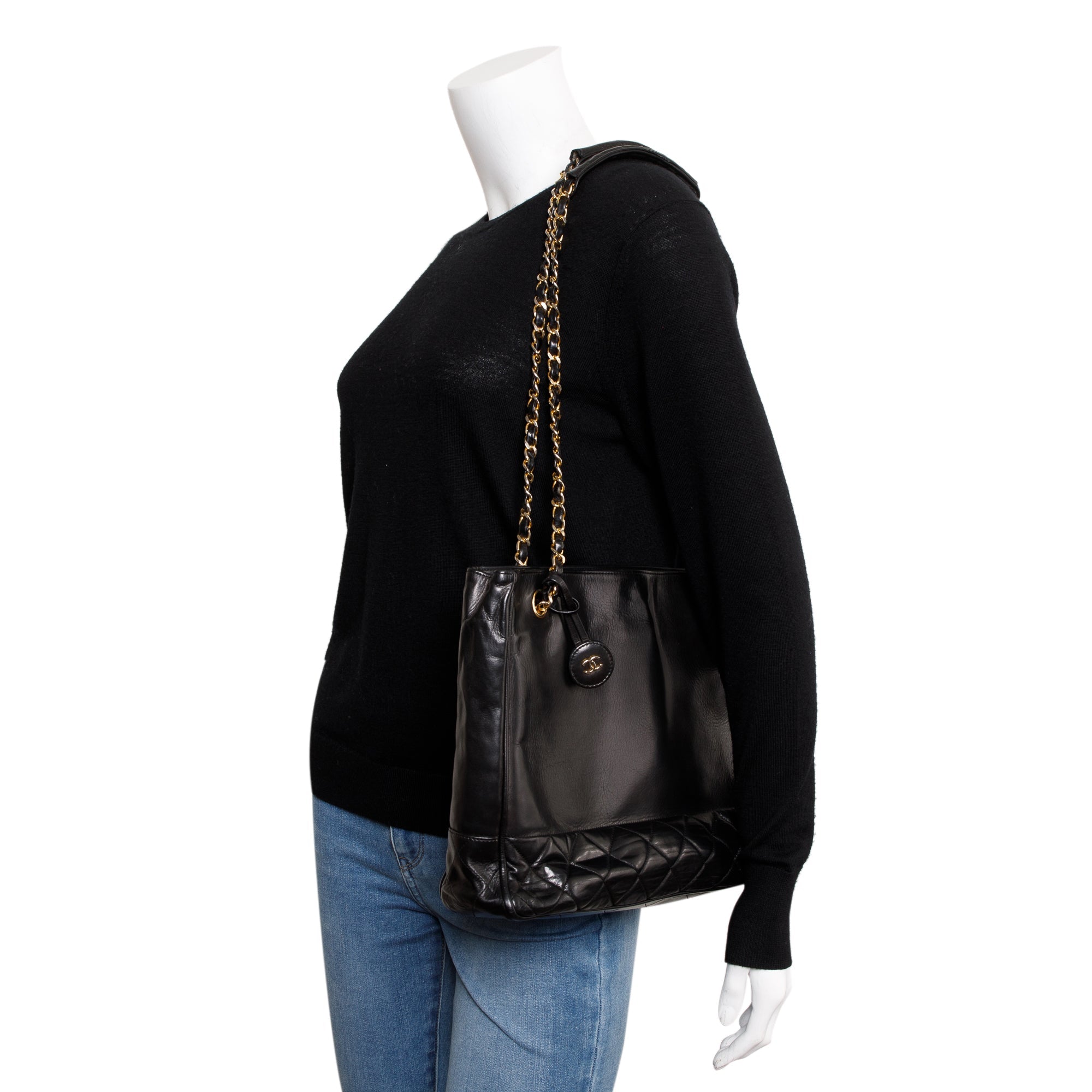 Chanel Vintage Lambskin Leather Shopping Tote