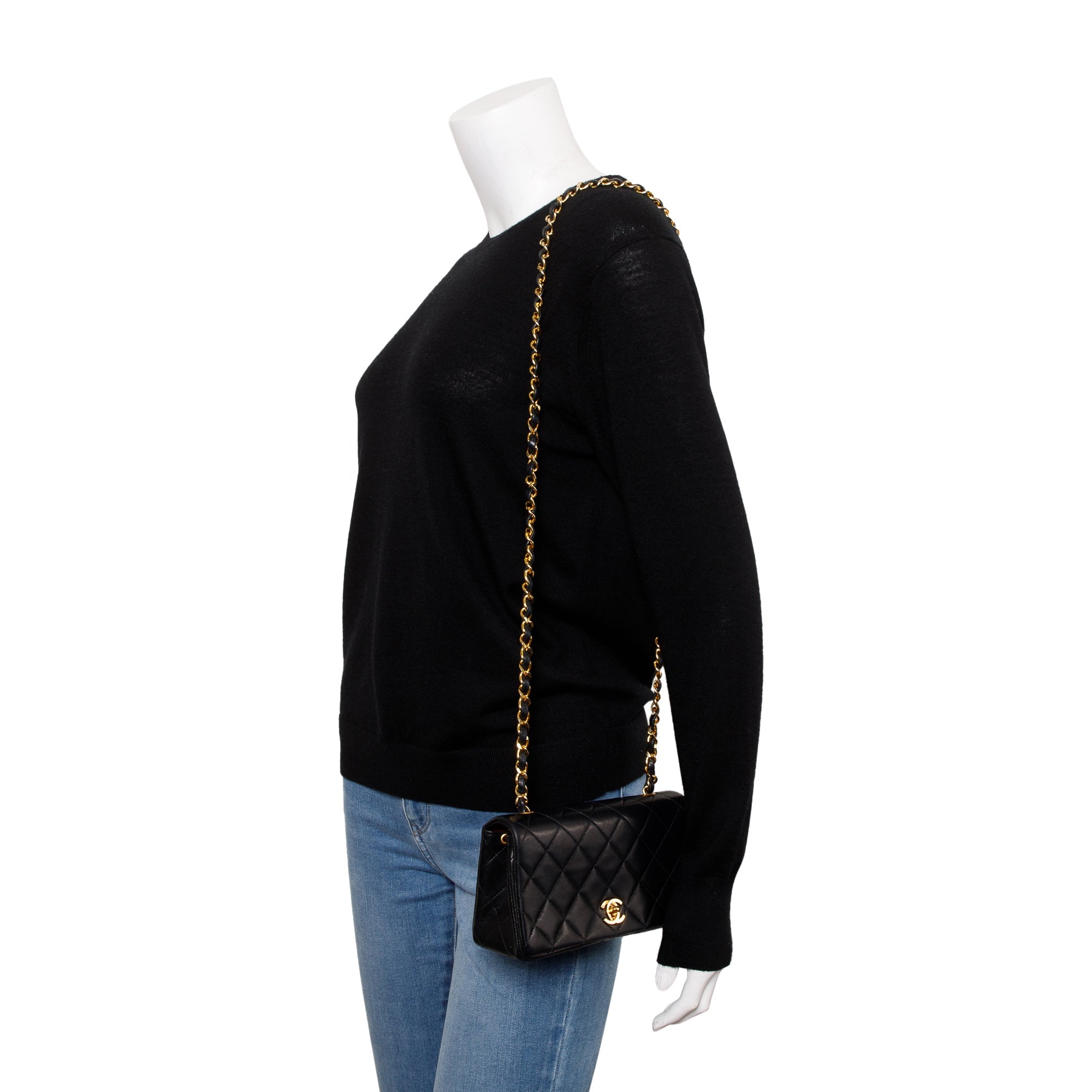 Chanel Vintage Quilted Lambskin Mini Rectangular Full Flap Bag w/ Box & Authenticity Card