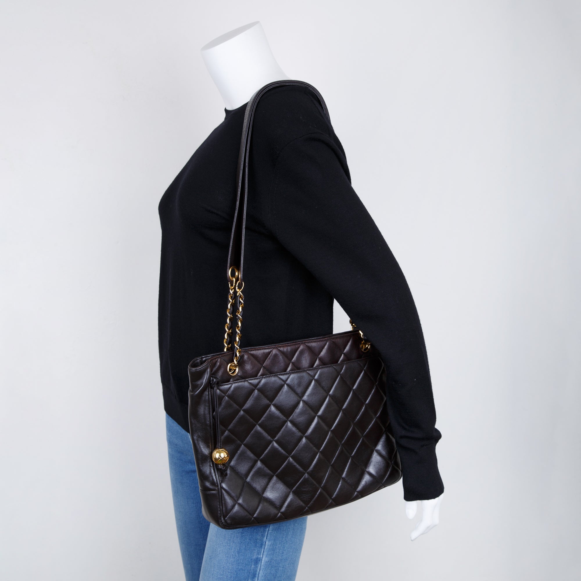 Chanel Vintage Quilted Leather Tote