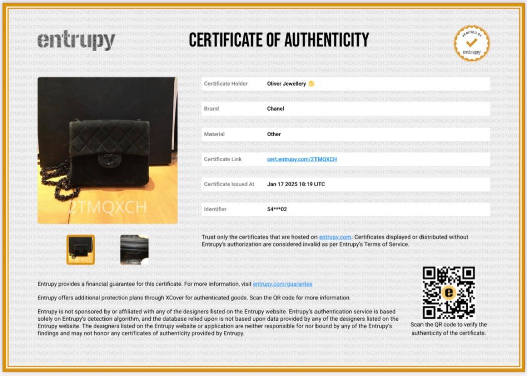 Chanel Vintage So Black Quilted Suede Classic Square Mini Flap Bag