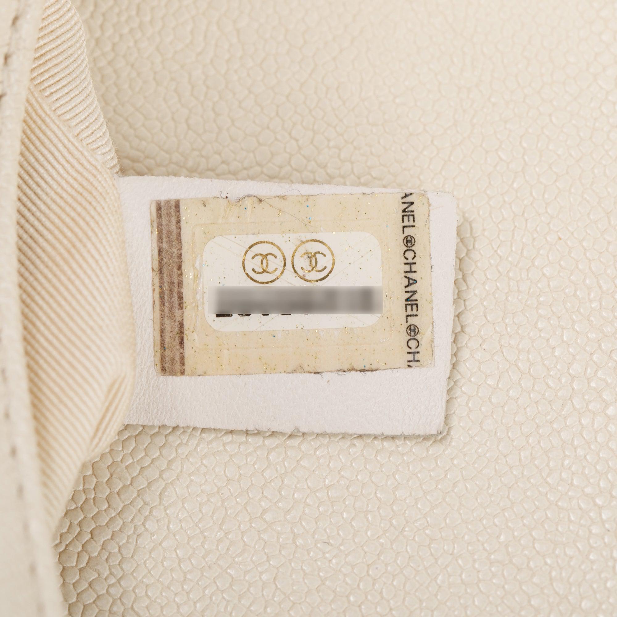 Chanel White Calfskin Leather Medium Boy Bag w/ Authenticity Card