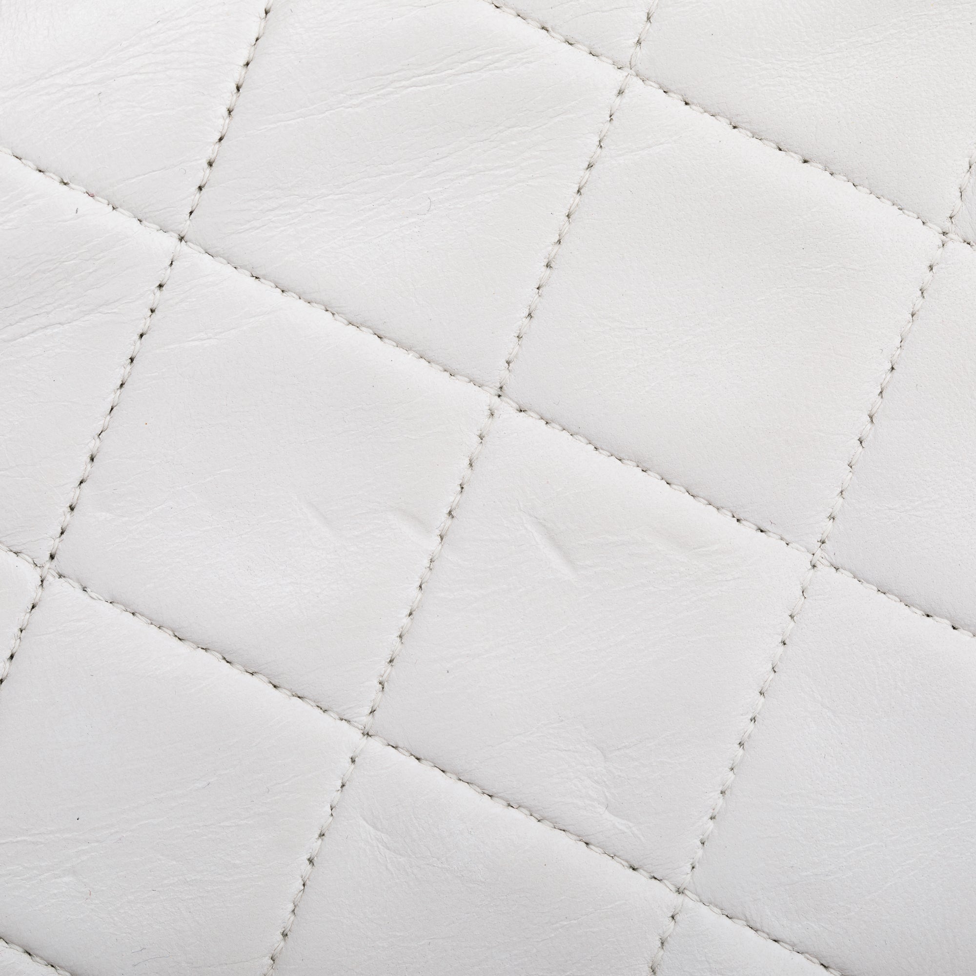 Chanel White Calfskin Leather Medium Diana Flap Bag w/ Authenticity Card