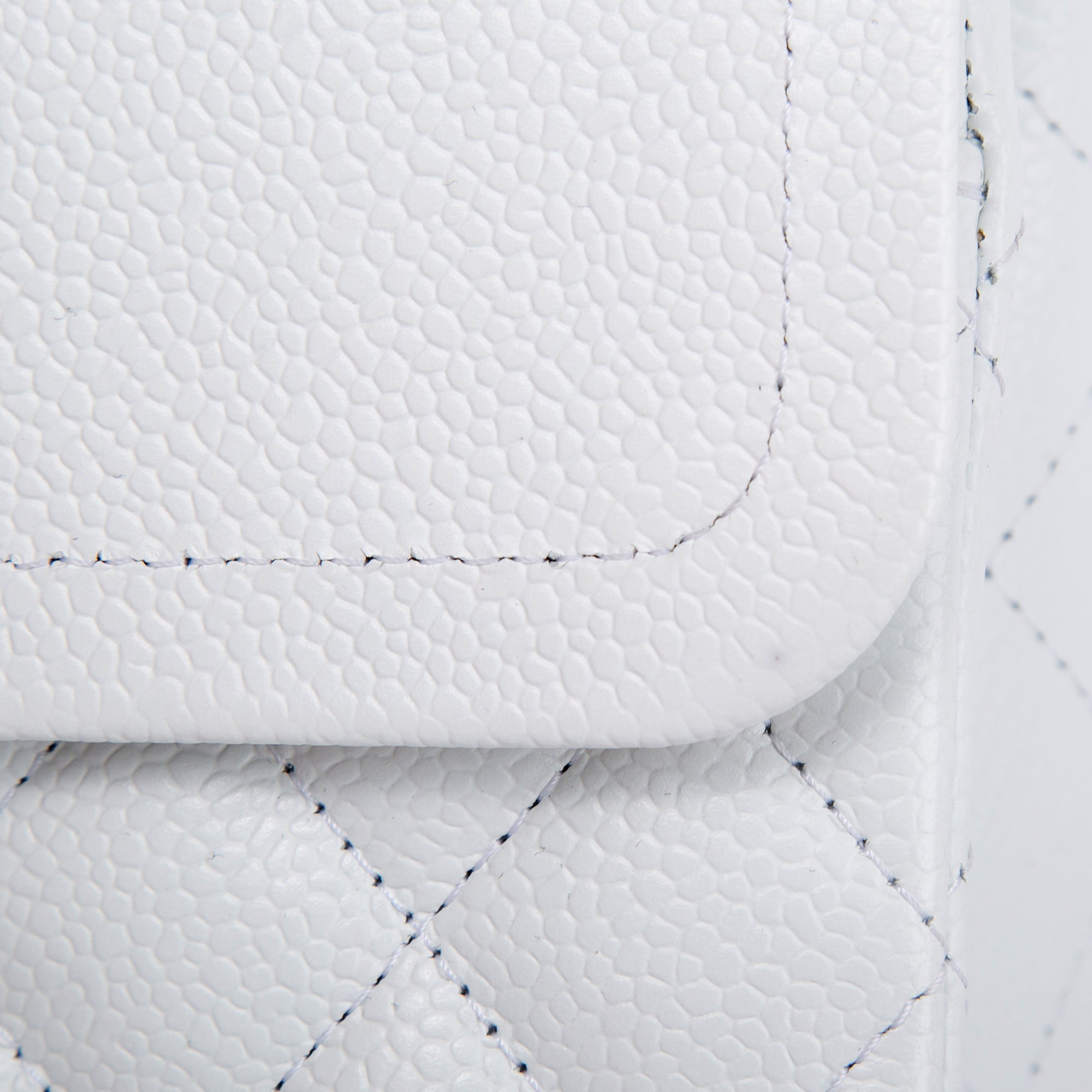 Chanel White Caviar Classic Medium Double Flap Bag w/ Box & Authenticity Card