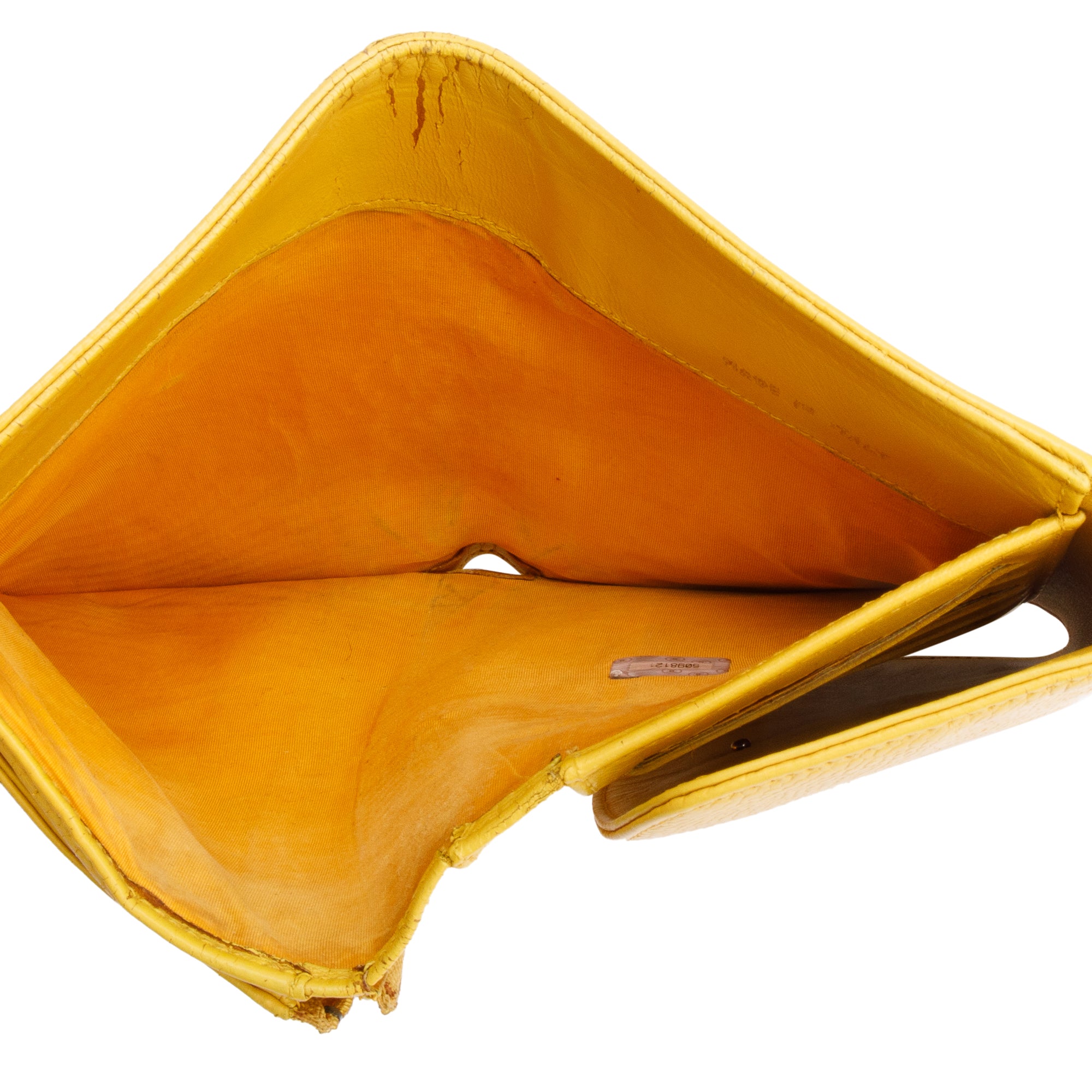 Chanel Yellow Caviar Leather Timeless Trifold Compact Wallet