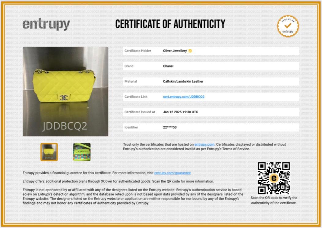 Chanel Yellow Quilted Lambskin Leather Medium Rain Flap Bag w/ Box & Authenticity Card