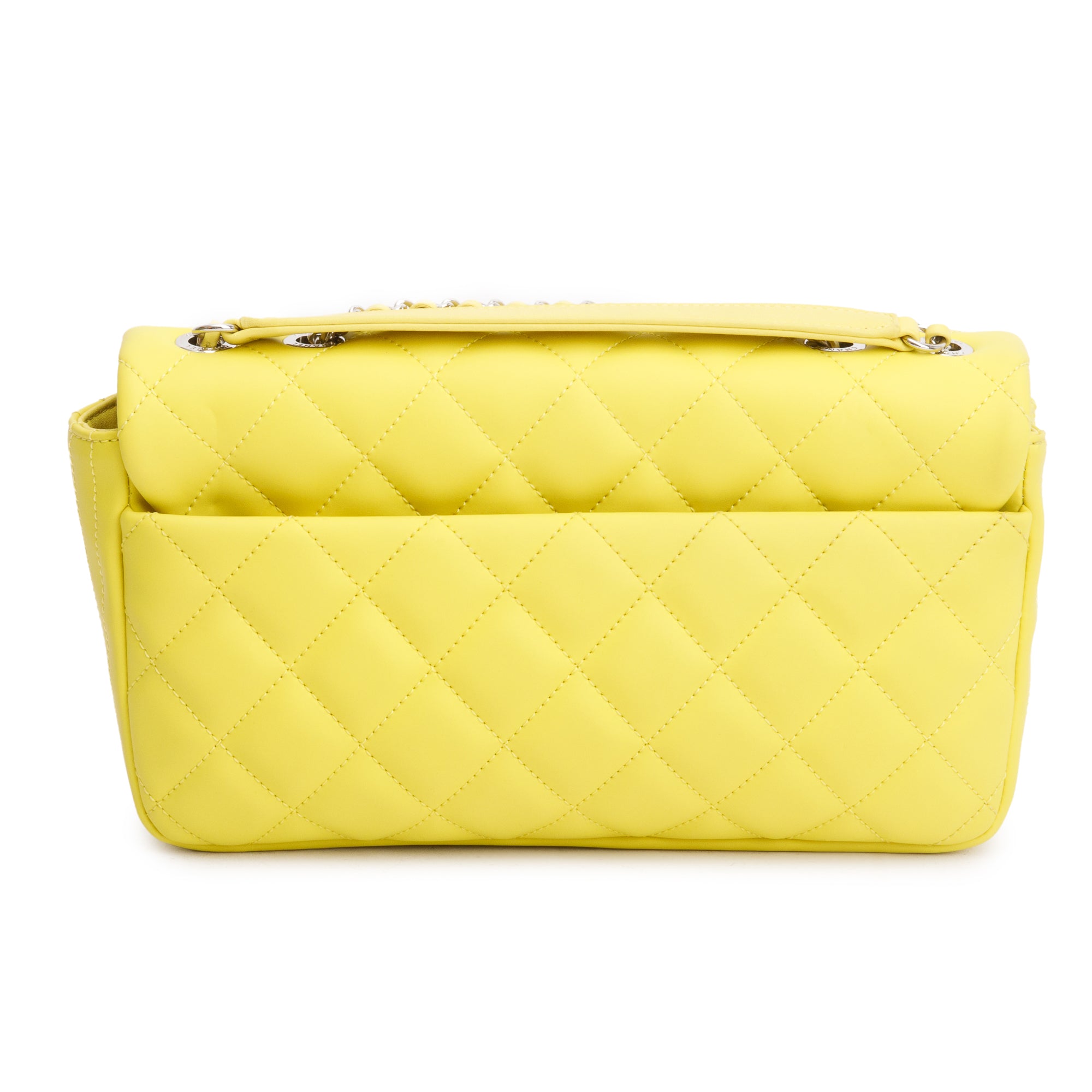 Chanel Yellow Quilted Lambskin Leather Medium Rain Flap Bag w/ Box & Authenticity Card