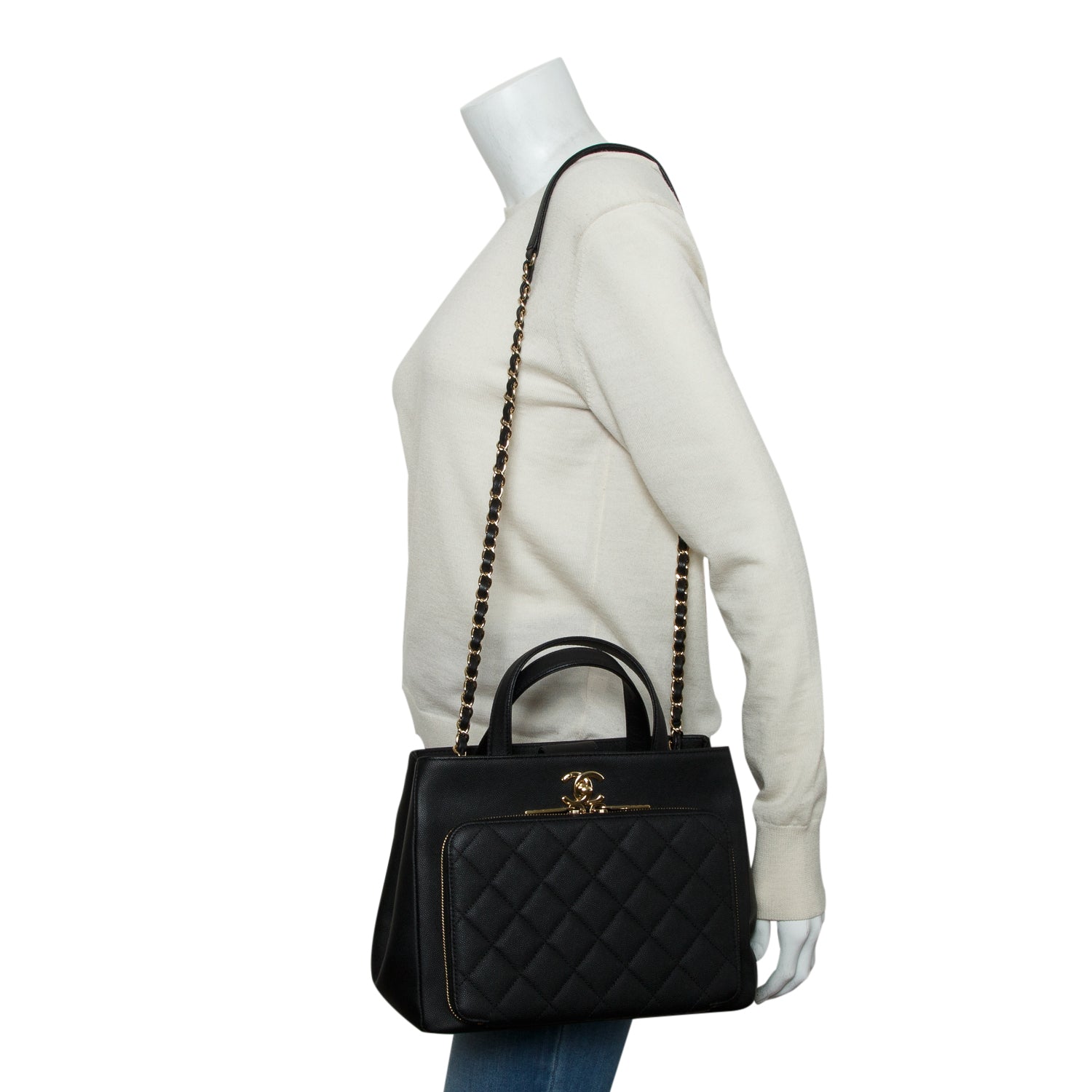 Chanel Black Caviar Leather Small Business Affinity Tote