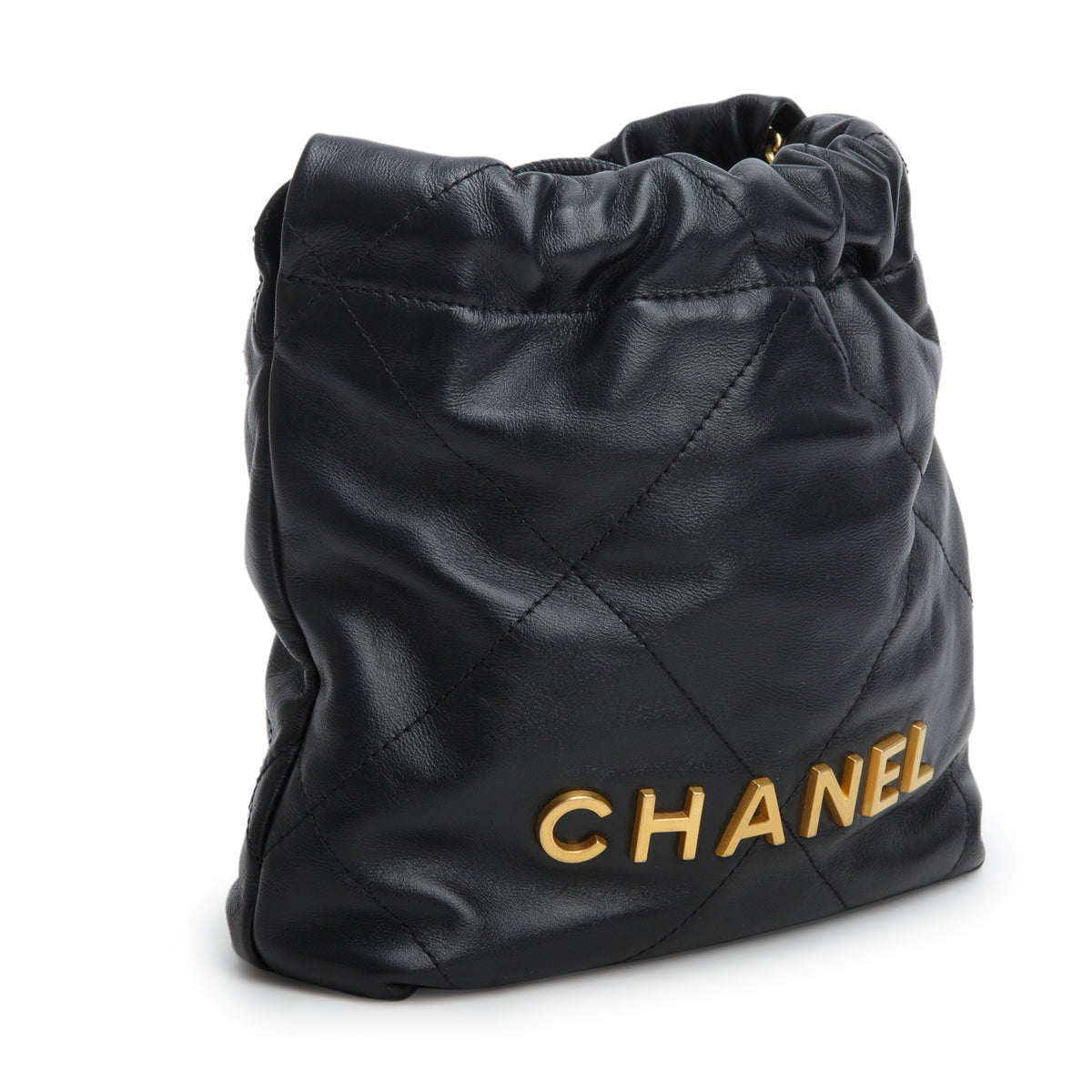 Chanel Black Shiny Calfskin Quilted Mini 22