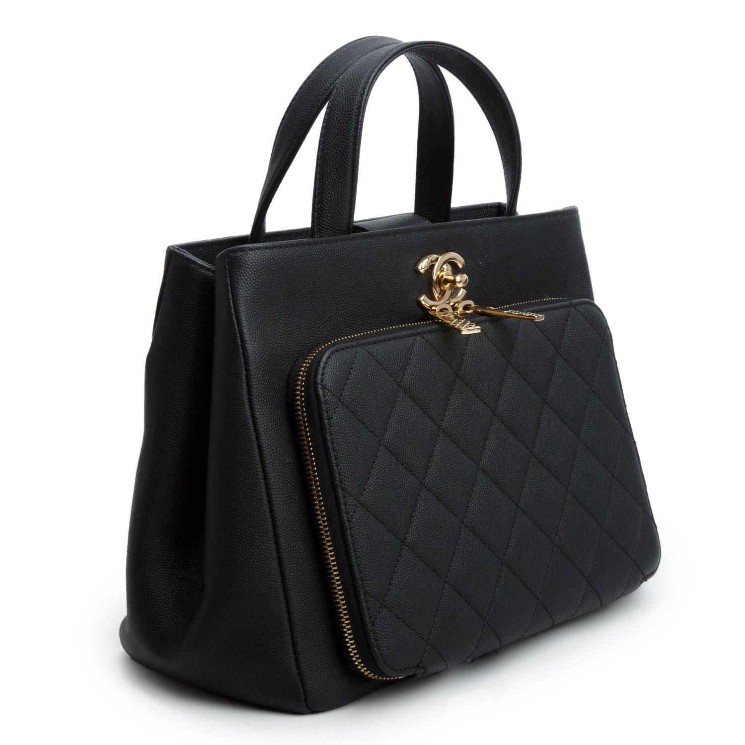 Chanel Black Caviar Leather Small Business Affinity Tote