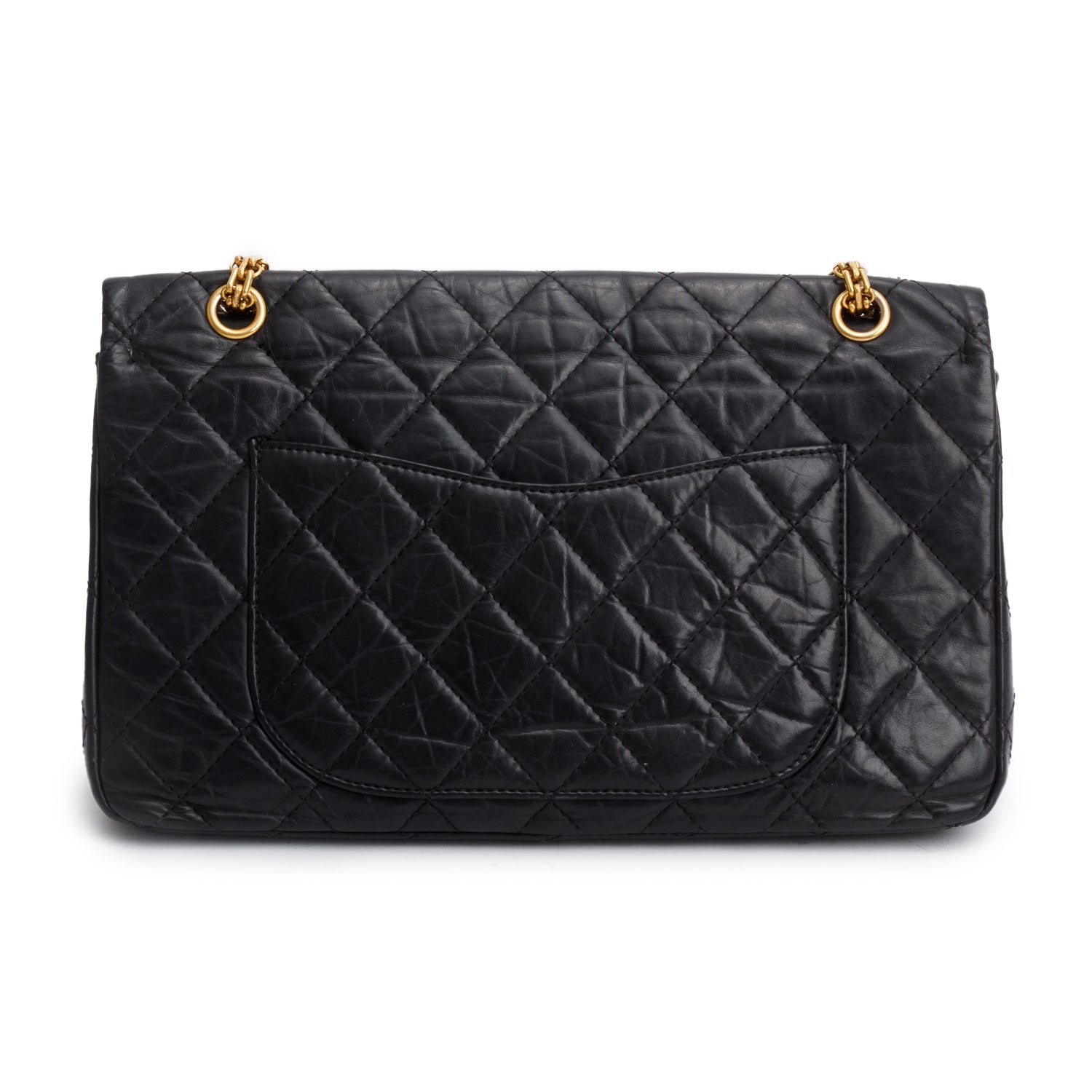 Chanel Black Quilted Calfskin Leather 2.55 Reissue 227 Double Flap Bag