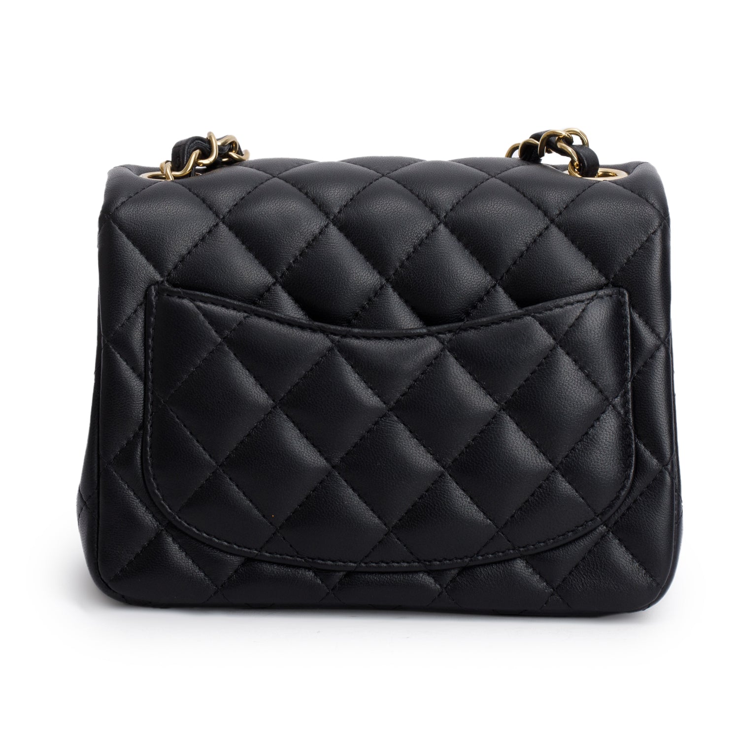 Chanel Black Lambskin Quilted Mini Square Flap