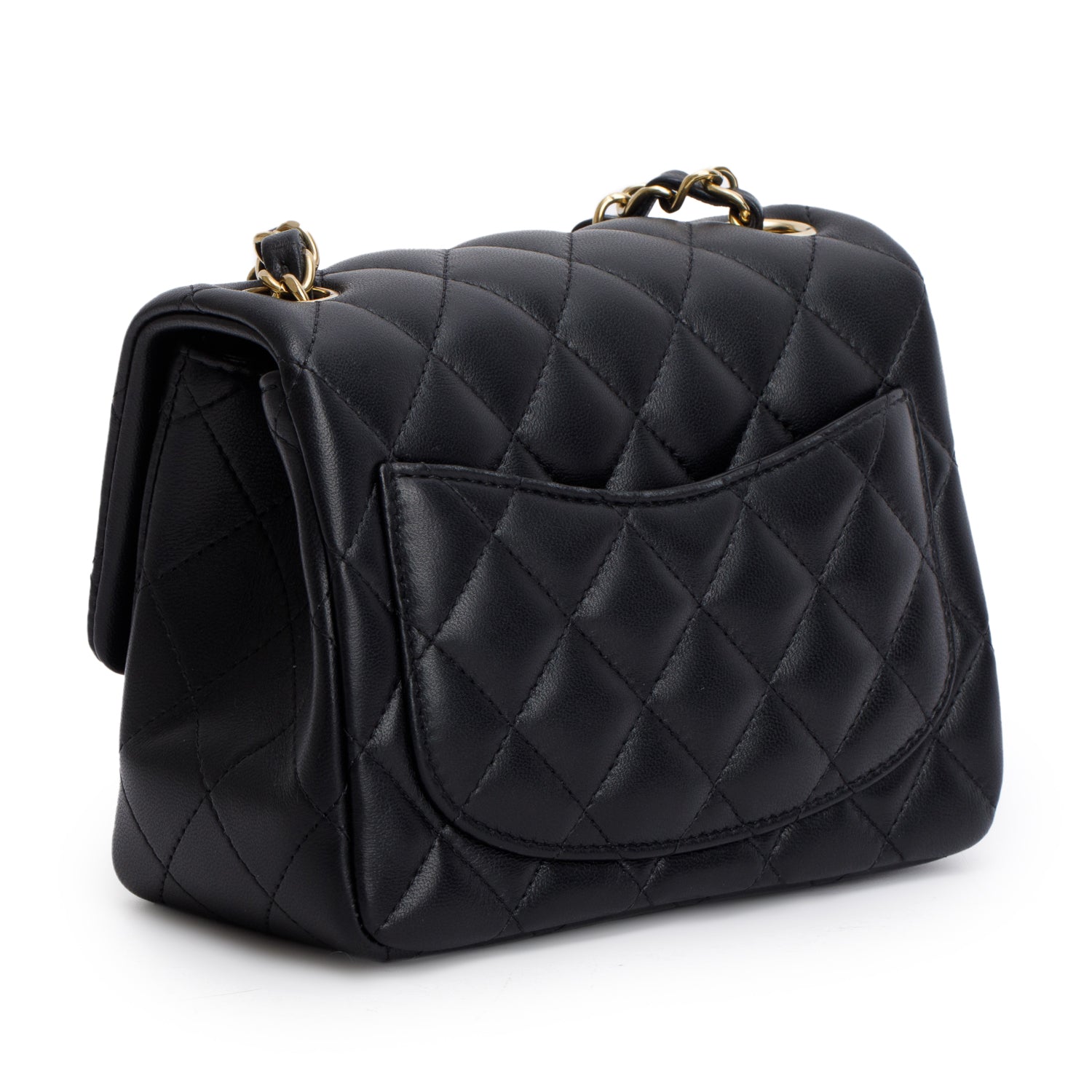 Chanel Black Lambskin Quilted Mini Square Flap