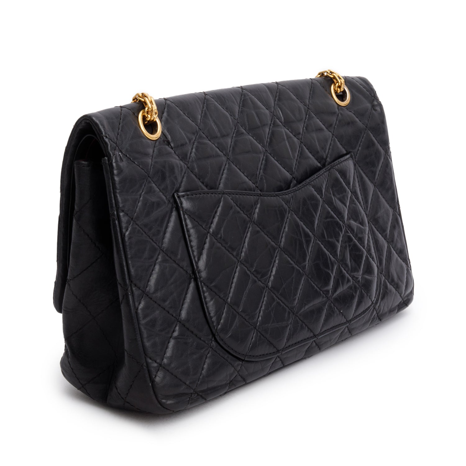 Chanel Black Quilted Calfskin Leather 2.55 Reissue 227 Double Flap Bag