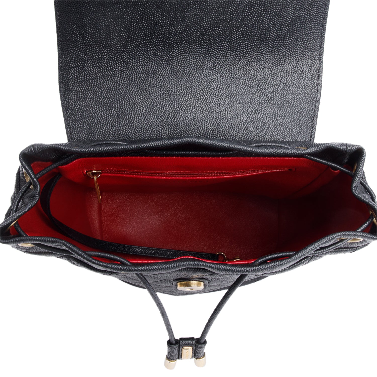 Chanel Black Quilted Caviar Leather Small Filigree Backpack