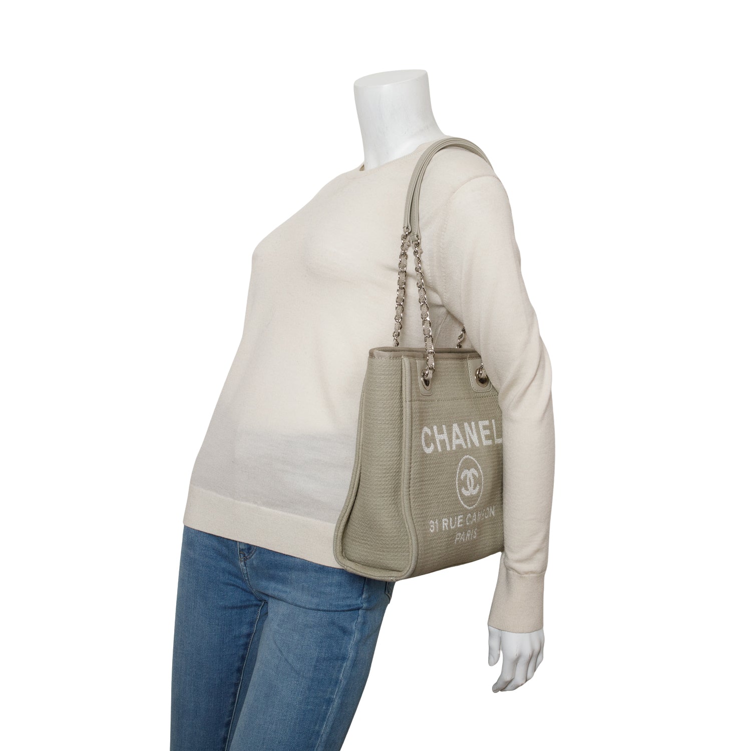Chanel Green Canvas Mini Deauville Tote