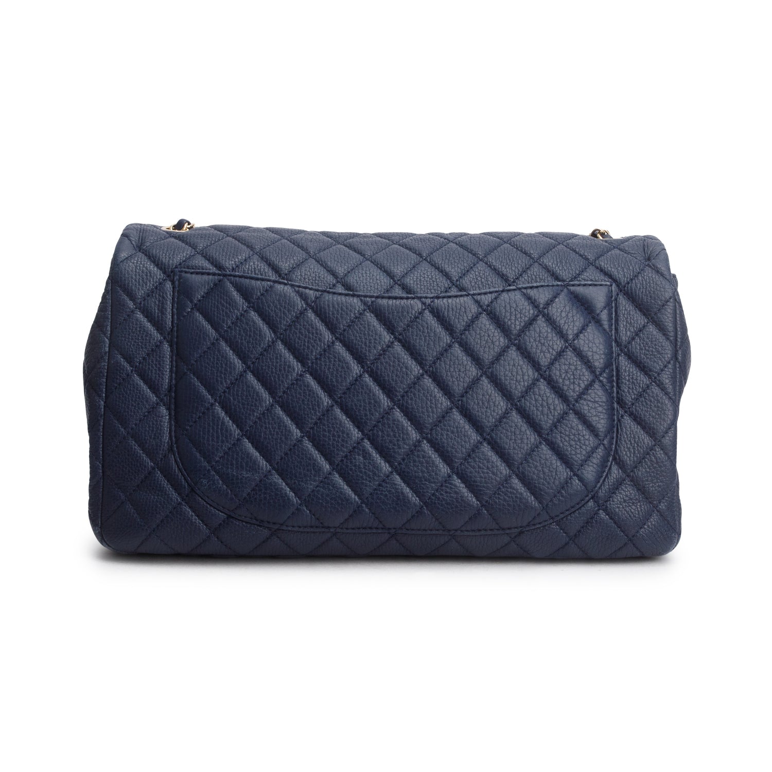 Chanel Navy Quilted Calfskin Leather Small XXL Airline Travel Flap Bag