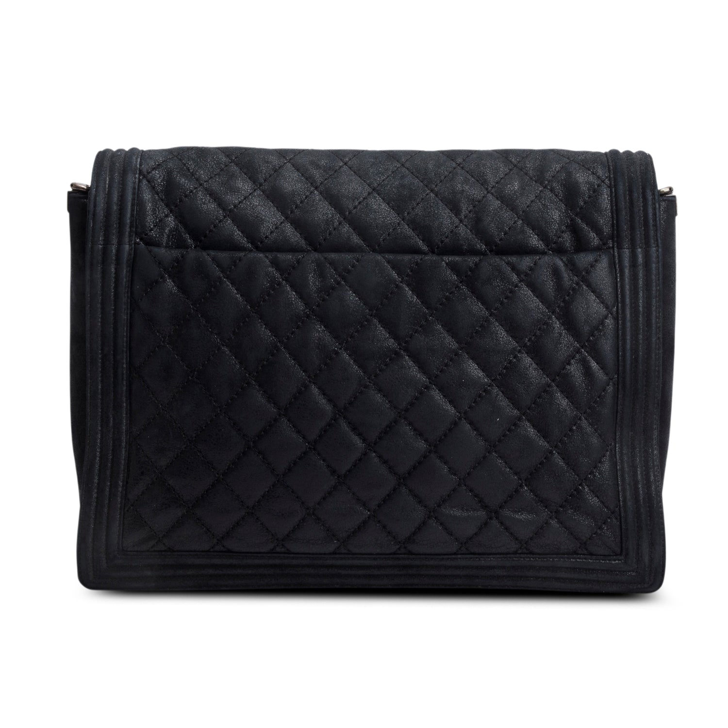 Chanel Black Nubuck Gentle XL Boy Bag